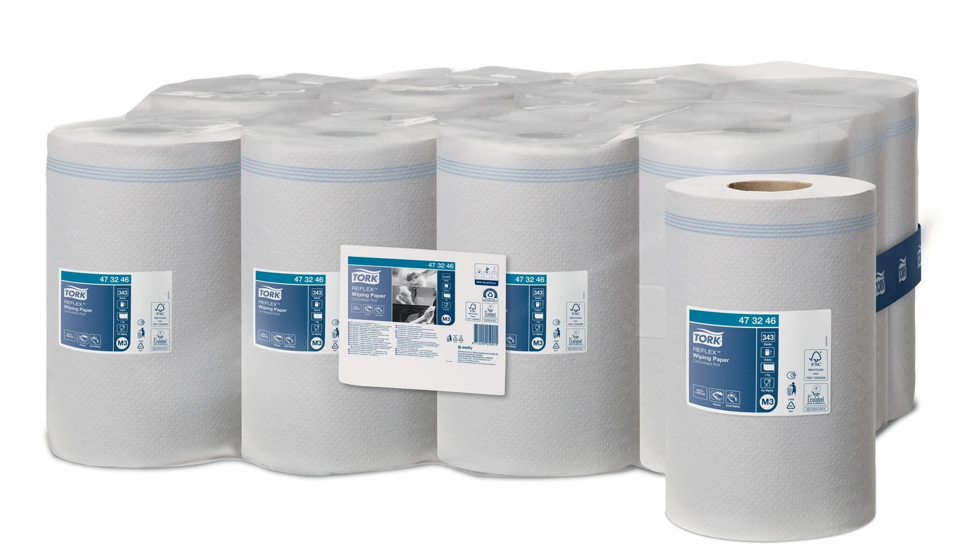 Poetspapier Tork M3 Reflex Advanced 1-laags 343 vel wit 473246 3