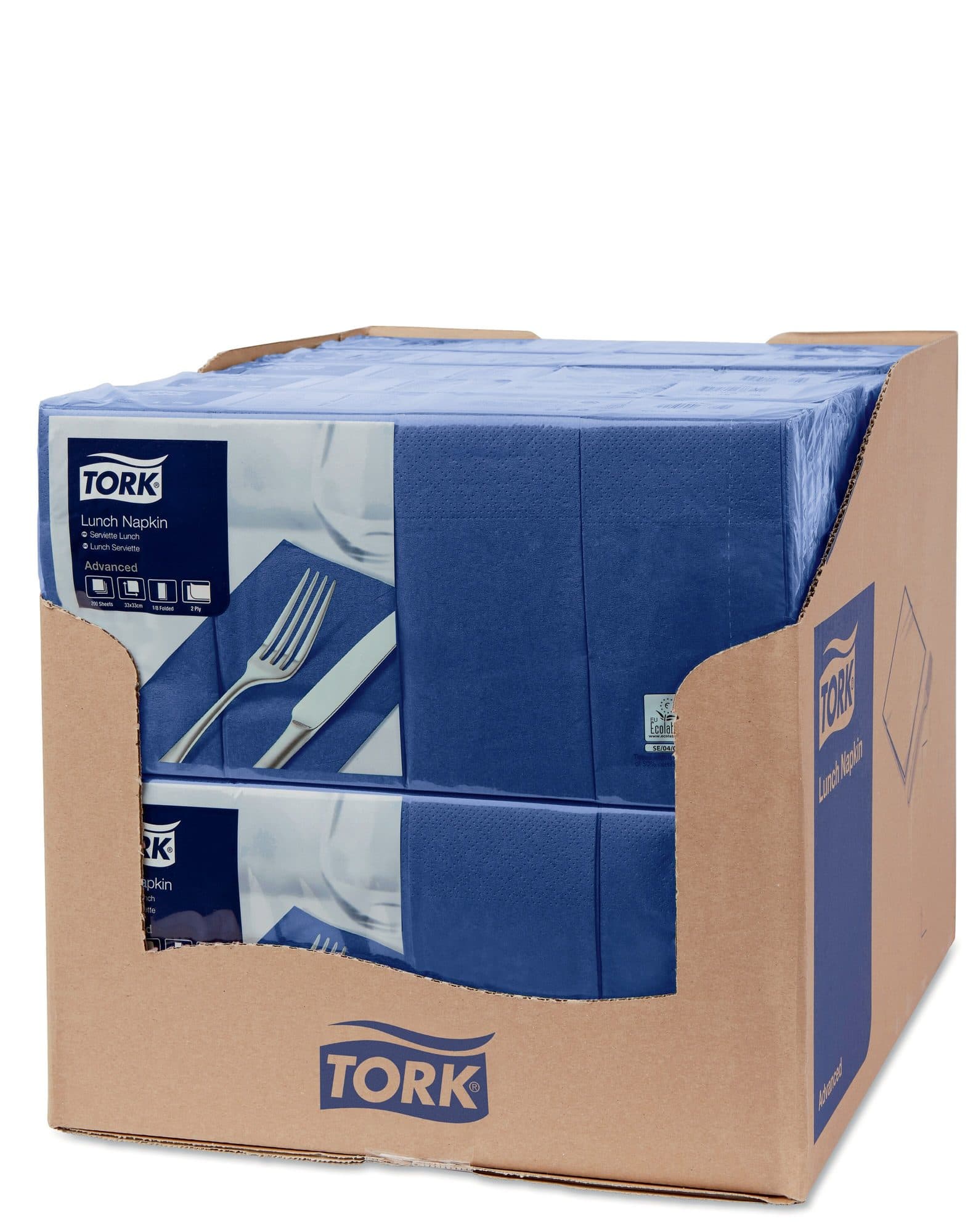 Lunchservet Tork Advanced 1/8 vouw 2-laags 328x325mm 200 vel donkerblauw 477421 4