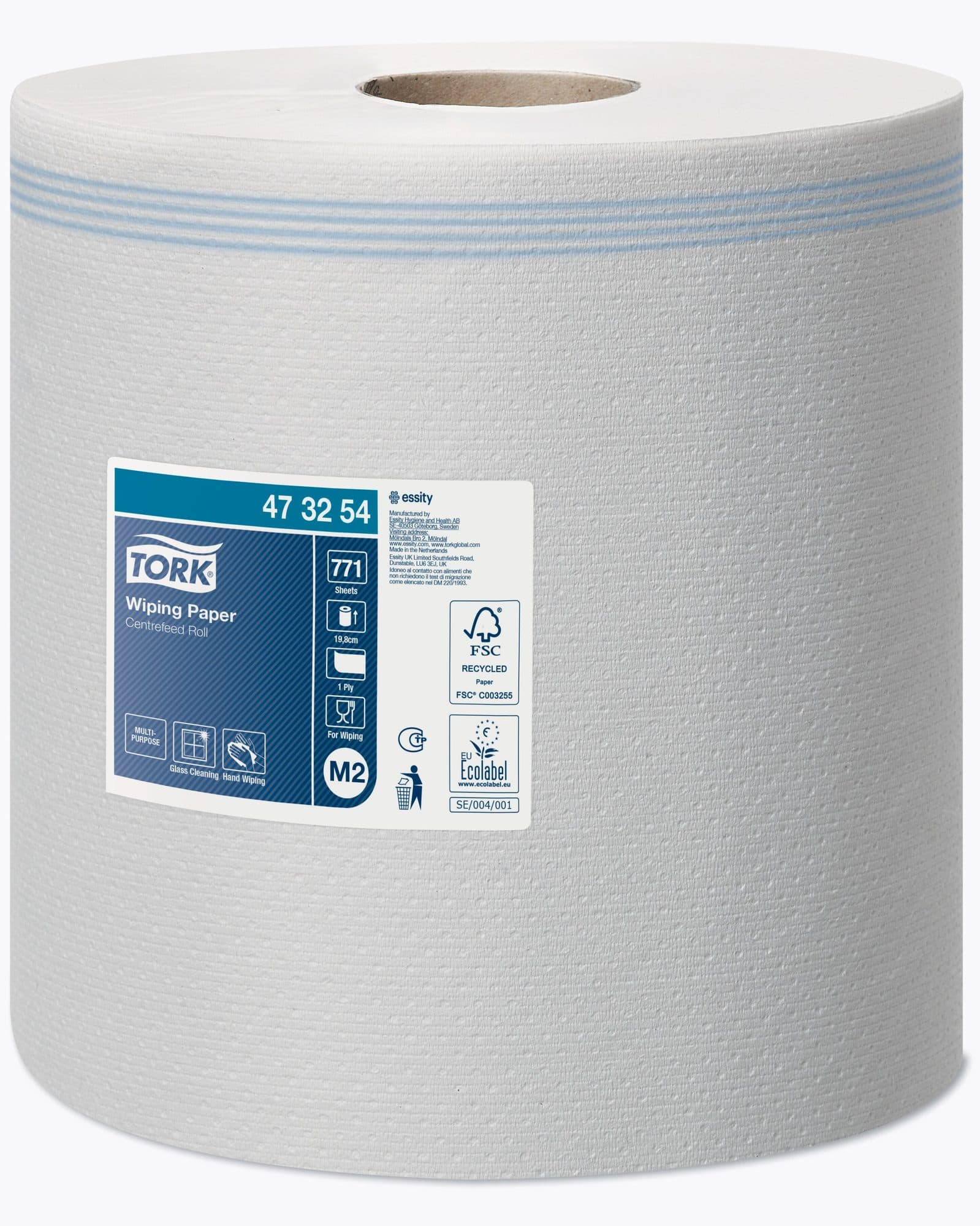 Poetspapier Tork M2 Advanced 1-laags 270m wit 473254 2