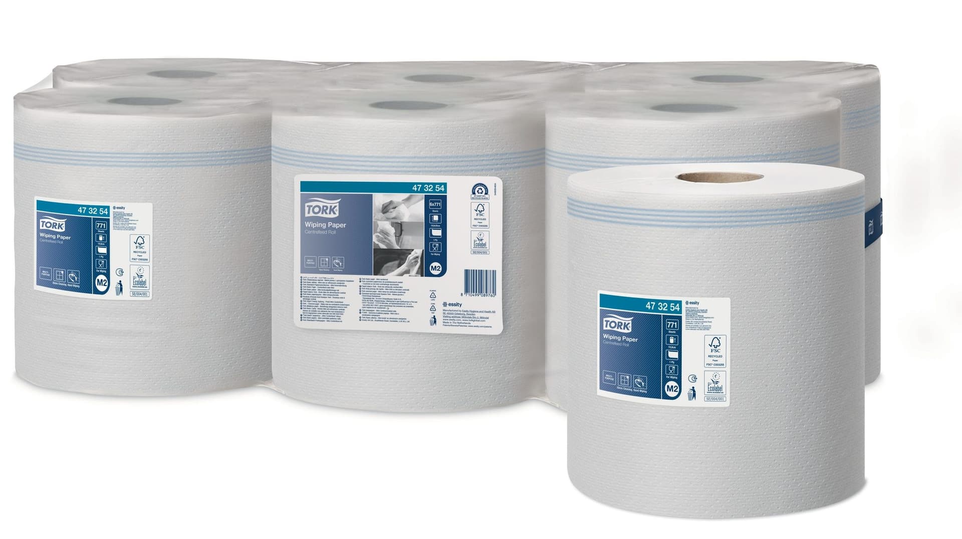 Poetspapier Tork M2 Advanced 1-laags 270m wit 473254 3