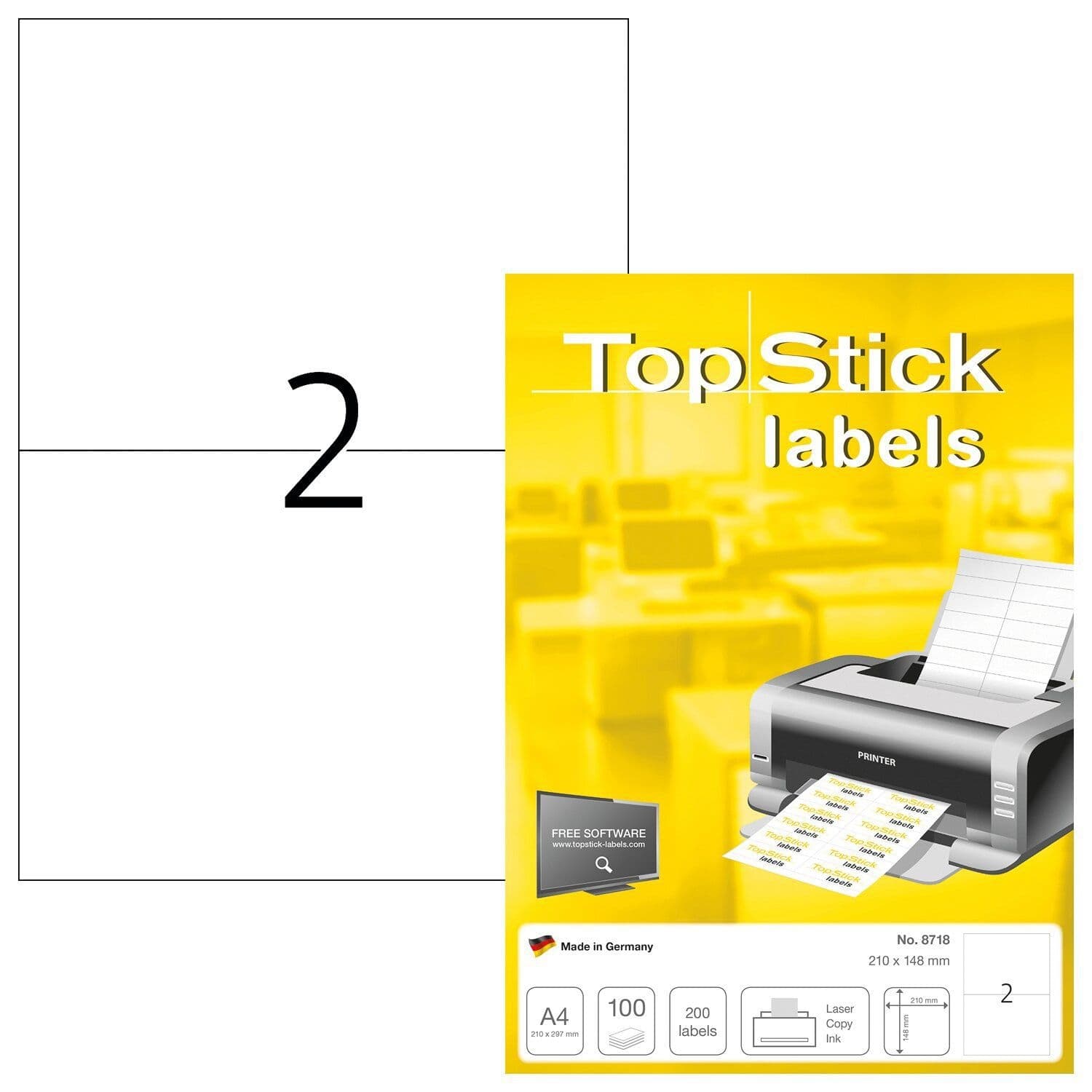 Etiket TopStick 8718 210x148mm wit 200 stuks