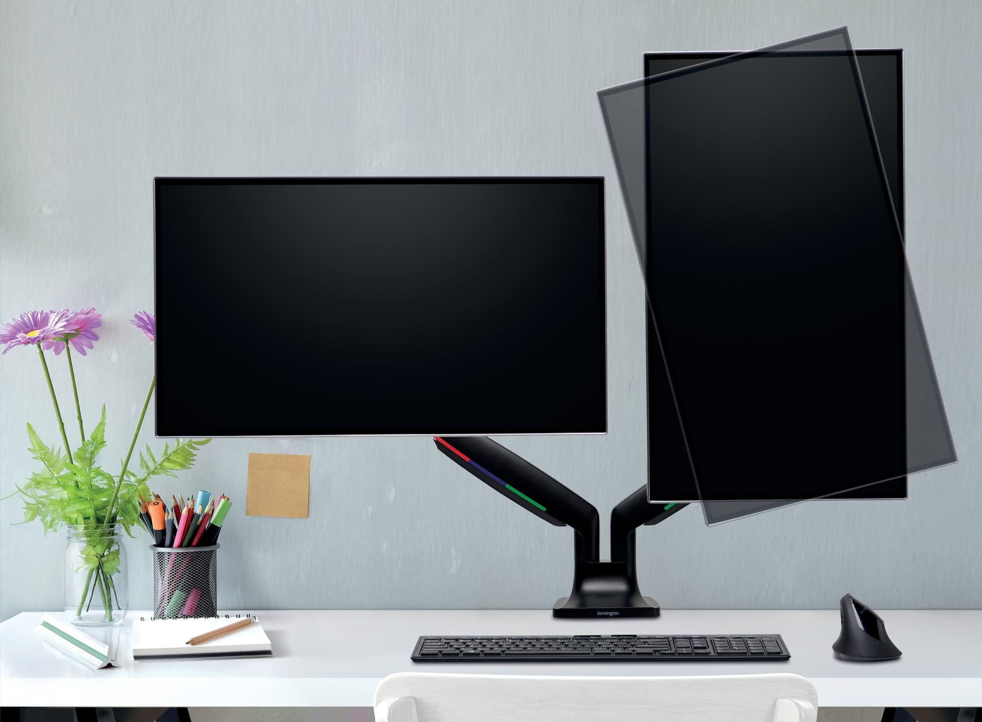 Monitorarm Kensington One-touch in hoogte verstelbaar dubbel 3