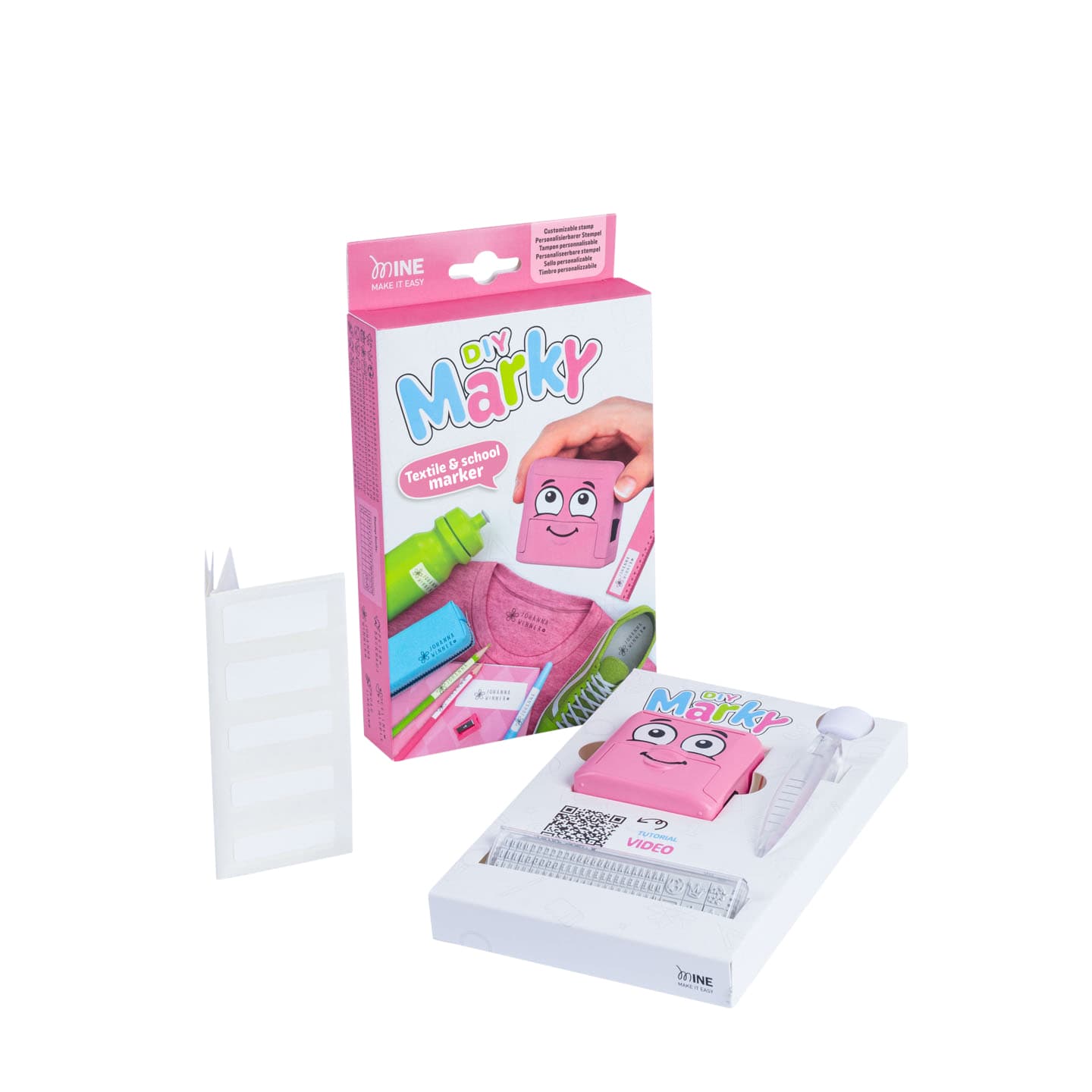 Textielstempel Colop Marky personaliseerbaar roze 3