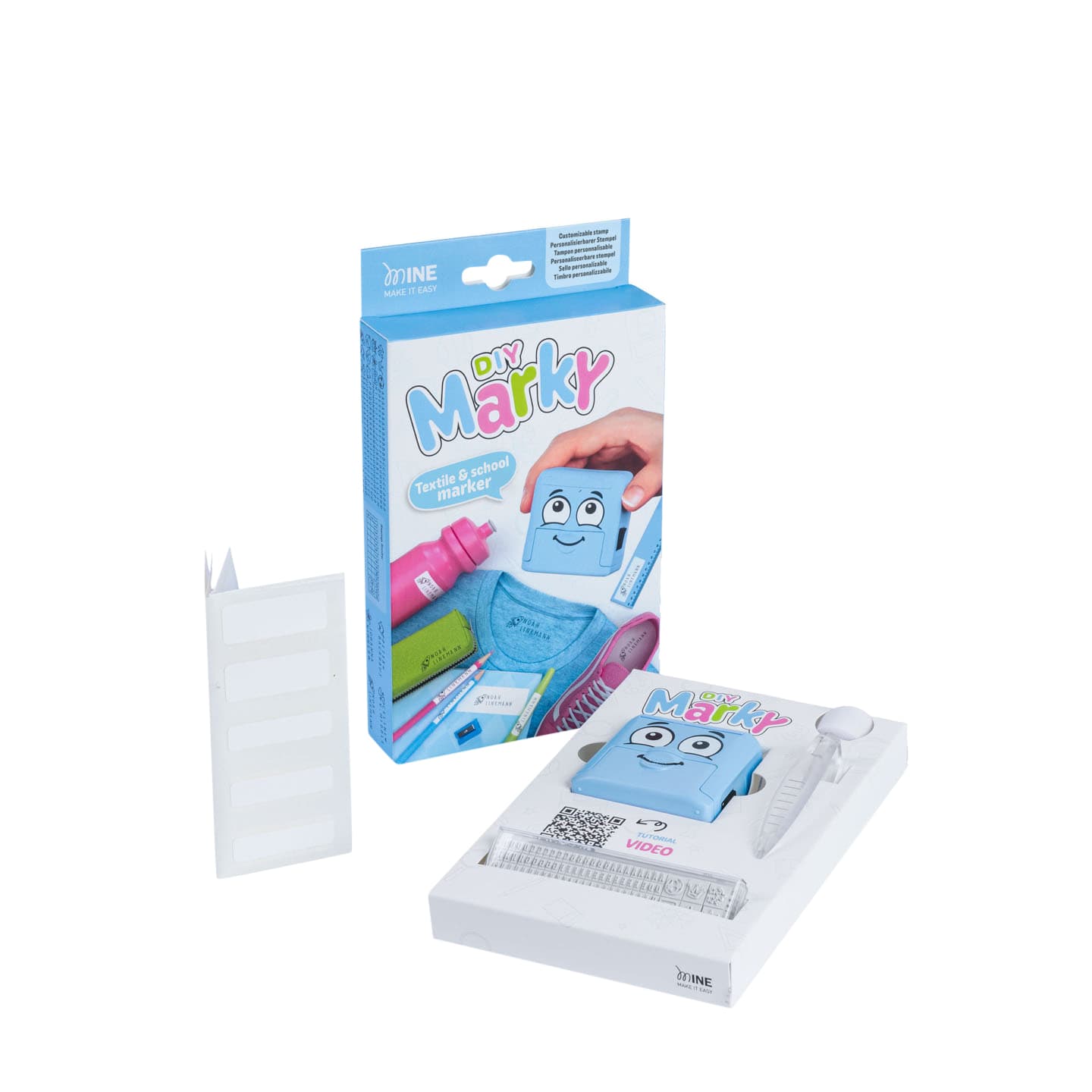 Textielstempel Colop Marky personaliseerbaar blauw 3