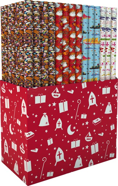 Inpakpapier Sint 46.5x250cm assorti