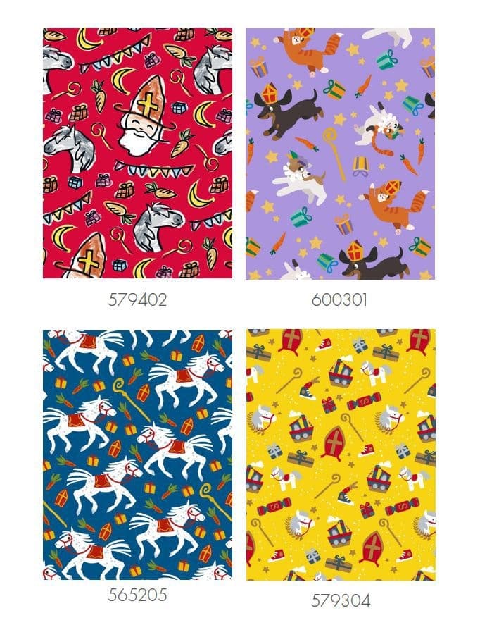 Inpakpapier Sint 200x70cm assorti 2