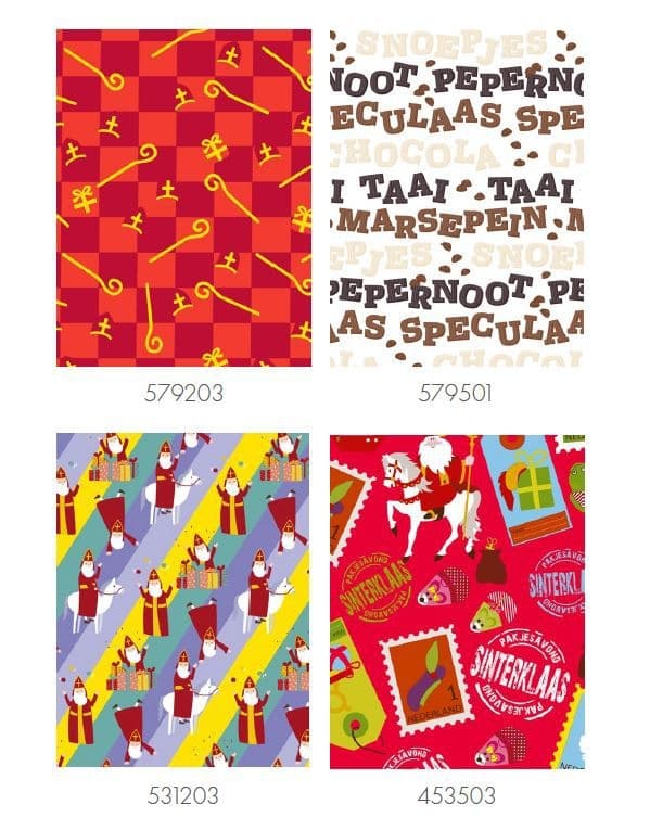 Inpakpapier Sint 200x70cm assorti 3