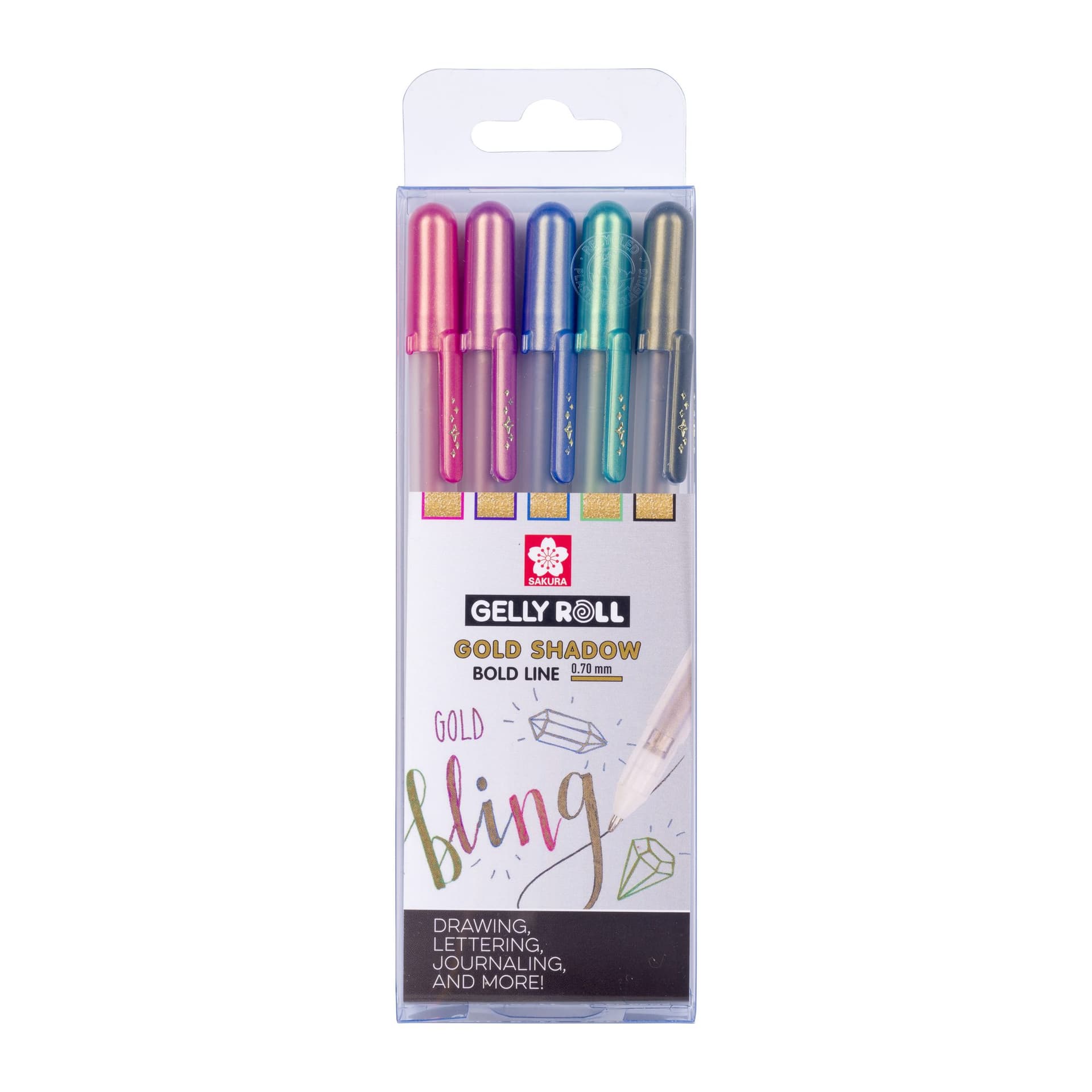 Gelschrijver Sakura Gelly Roll Gold Shadow set à 5 kleuren 2