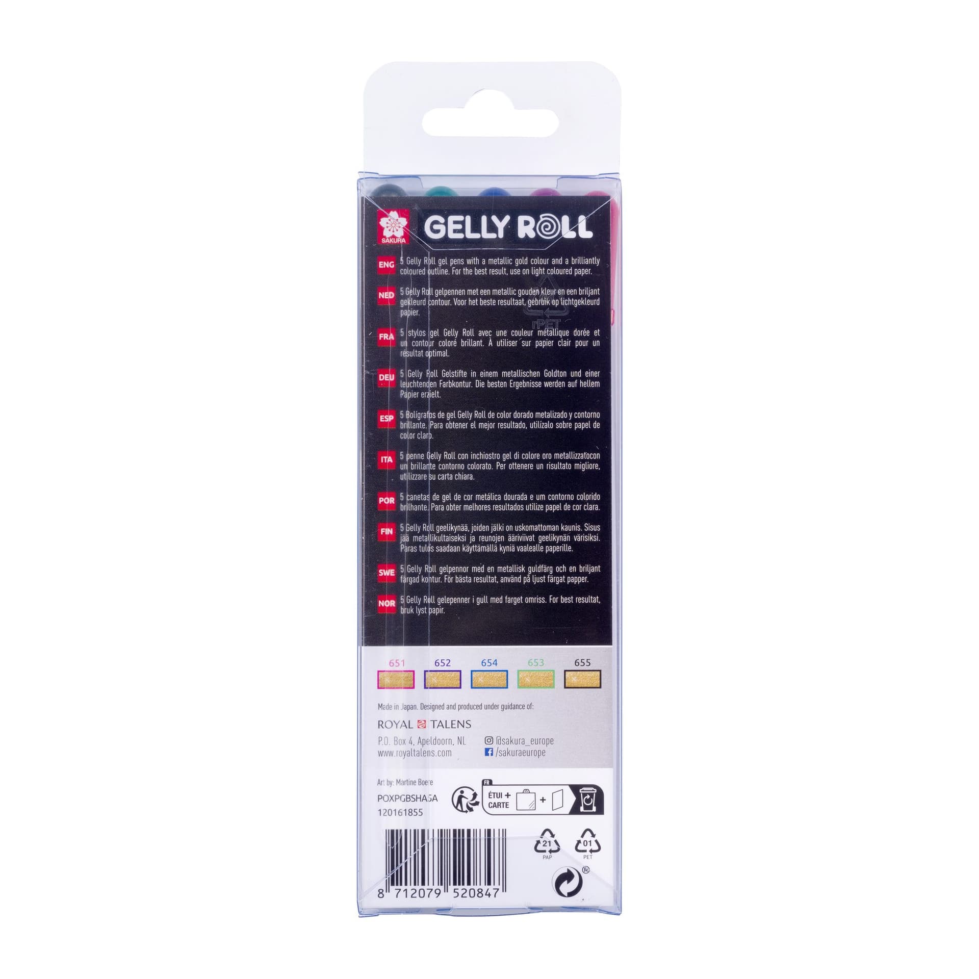 Gelschrijver Sakura Gelly Roll Gold Shadow set à 5 kleuren 3