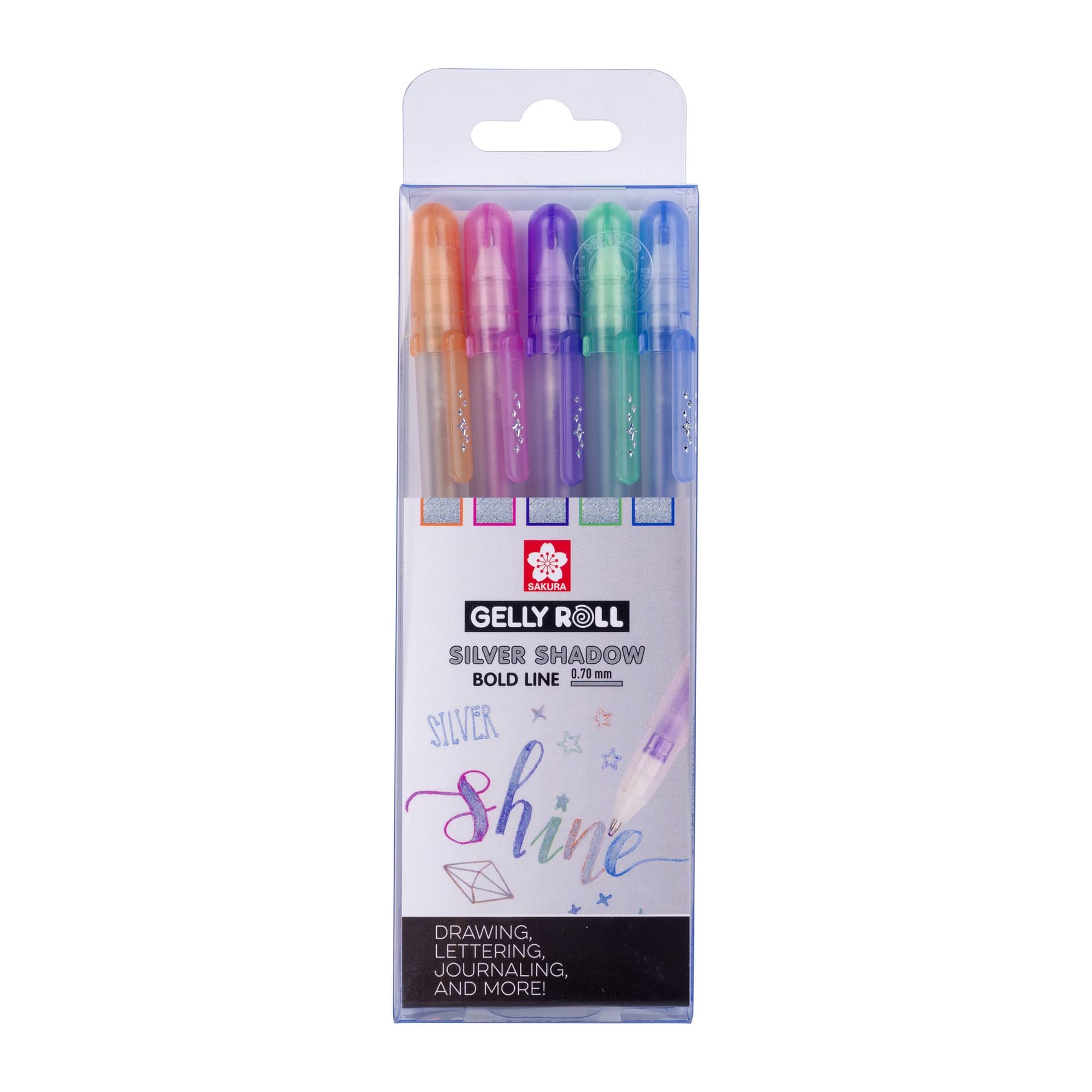 Gelschrijver Sakura Gelly Roll Silver Shadow set à 5 kleuren 2