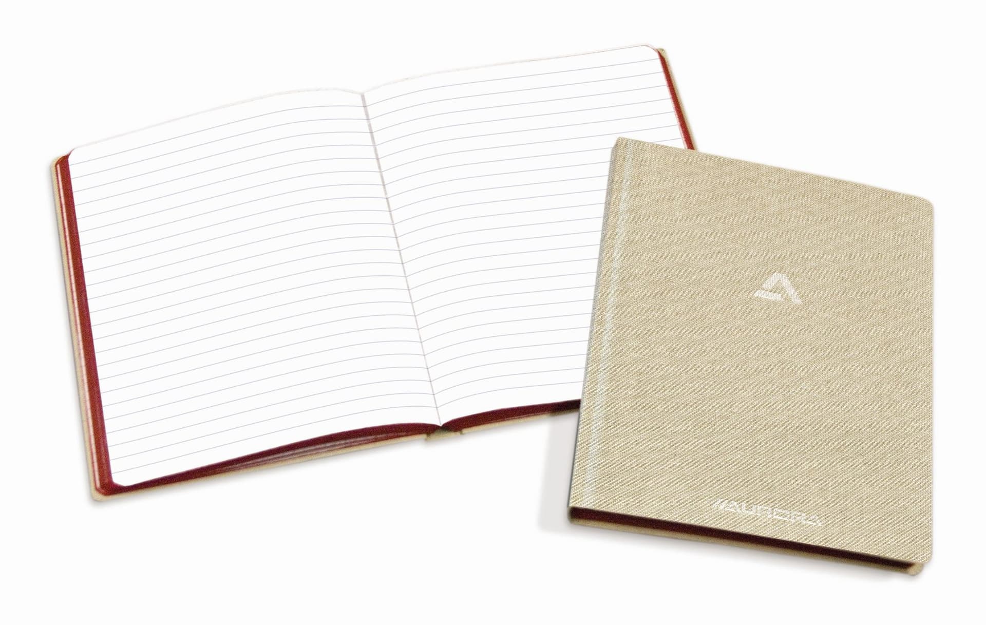 Notitieboek Aurora A5 lijn 192 pagina's 80g linnen grijs 2