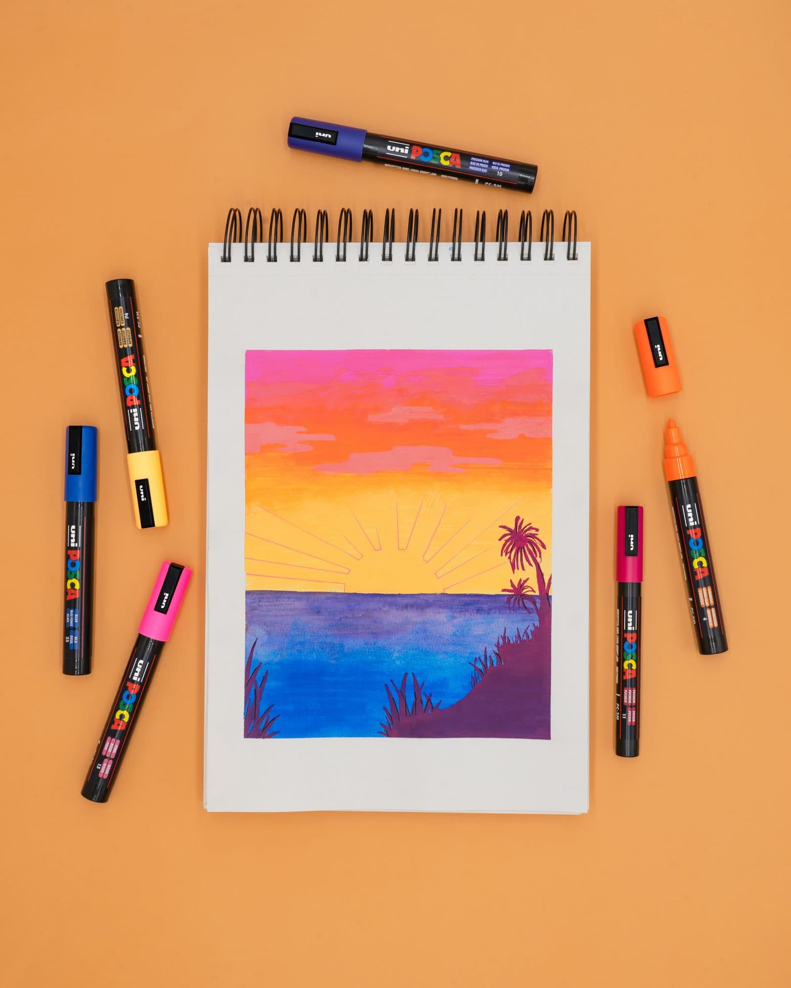 Paintmarker Uni POSCA PC8K breed schuin wit 3