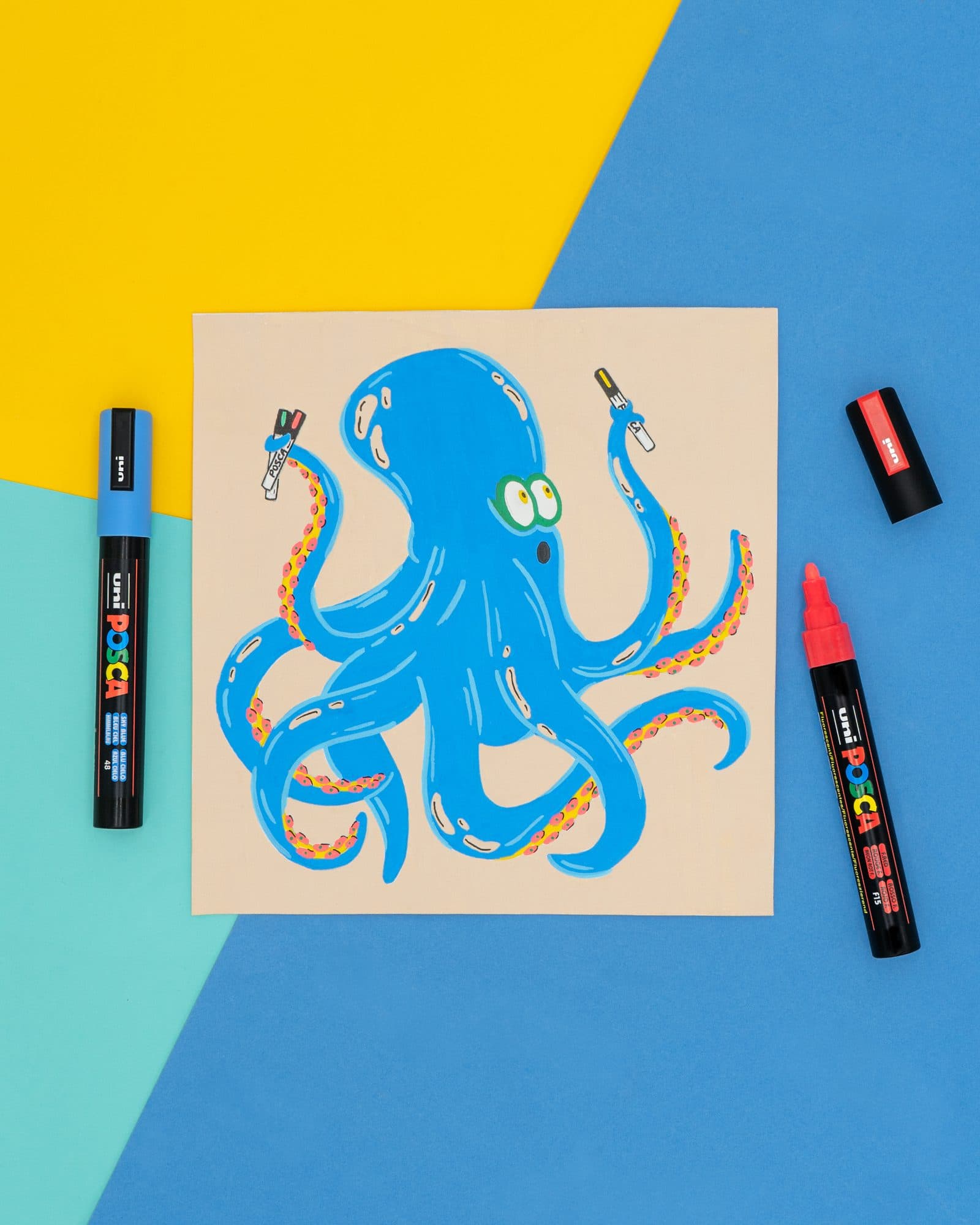 Paintmarker Uni POSCA PC8K breed schuin wit 4