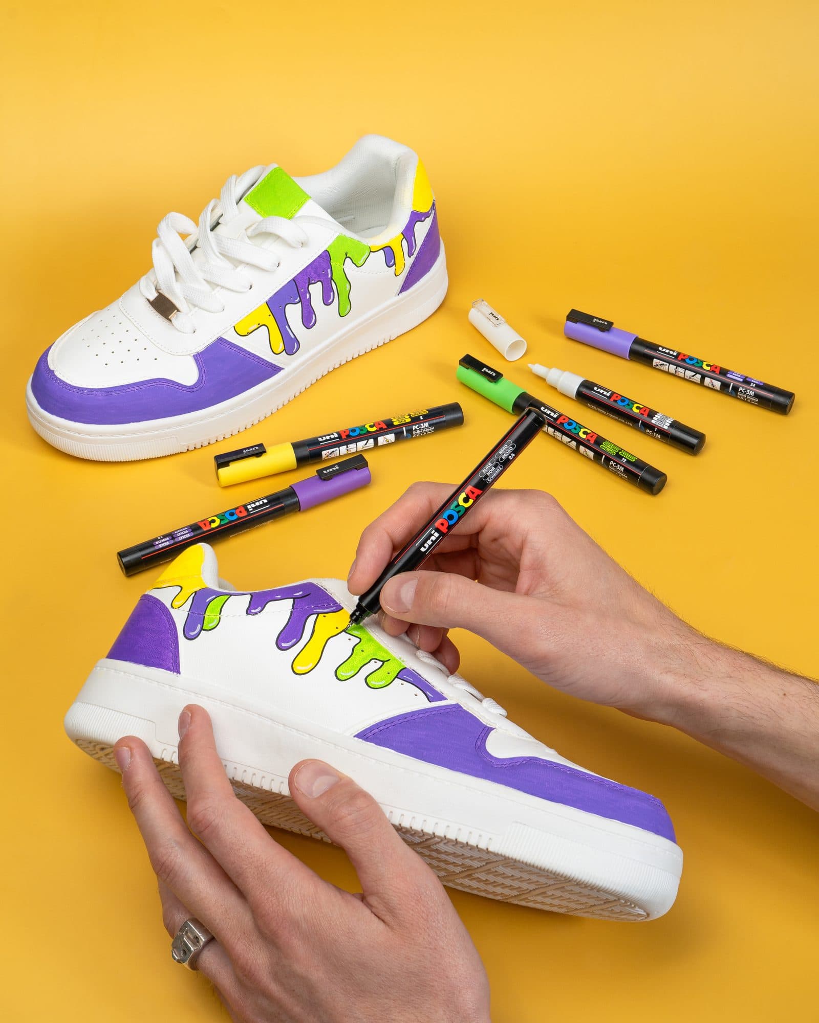 Paintmarker Uni POSCA PC8K breed schuin wit 5