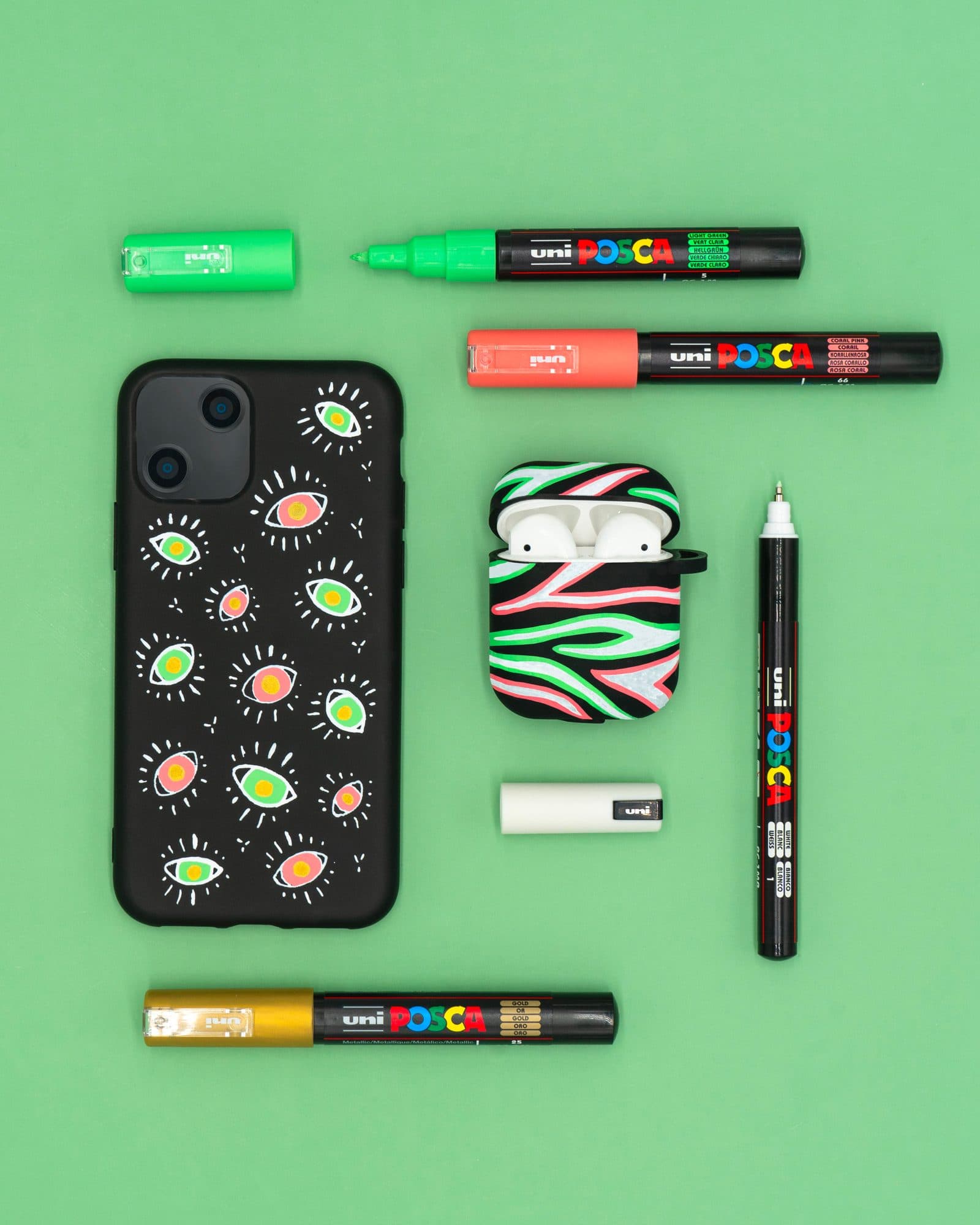 Paintmarker Uni POSCA PC8K breed schuin wit 7