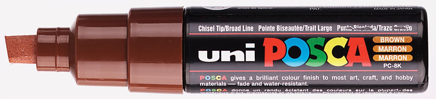 Paintmarker Uni POSCA PC8K breed schuin bruin