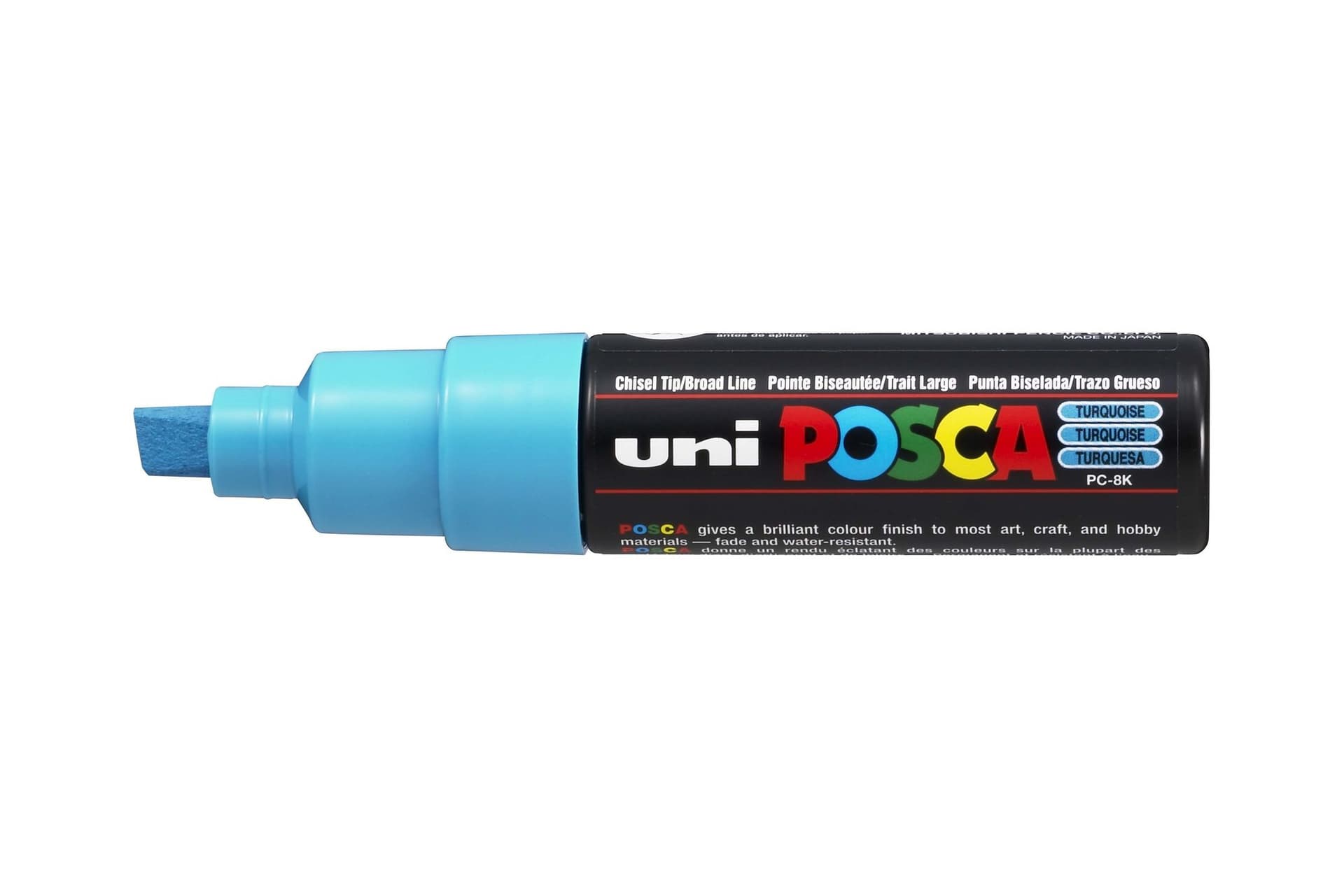 Paintmarker Uni POSCA PC8K breed schuin fluor turquoise