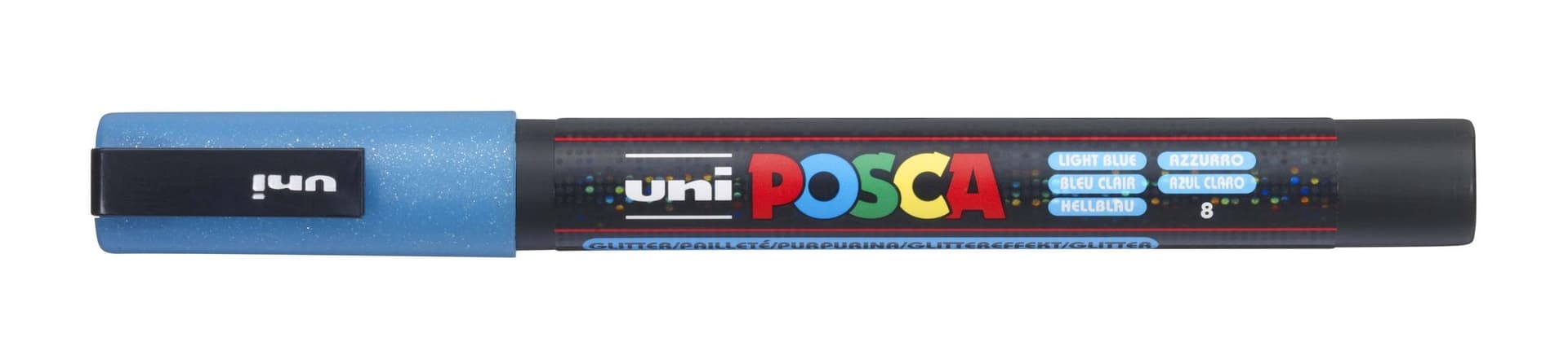 Paintmarker Uni POSCA PC3M fijn glitter lichtblauw