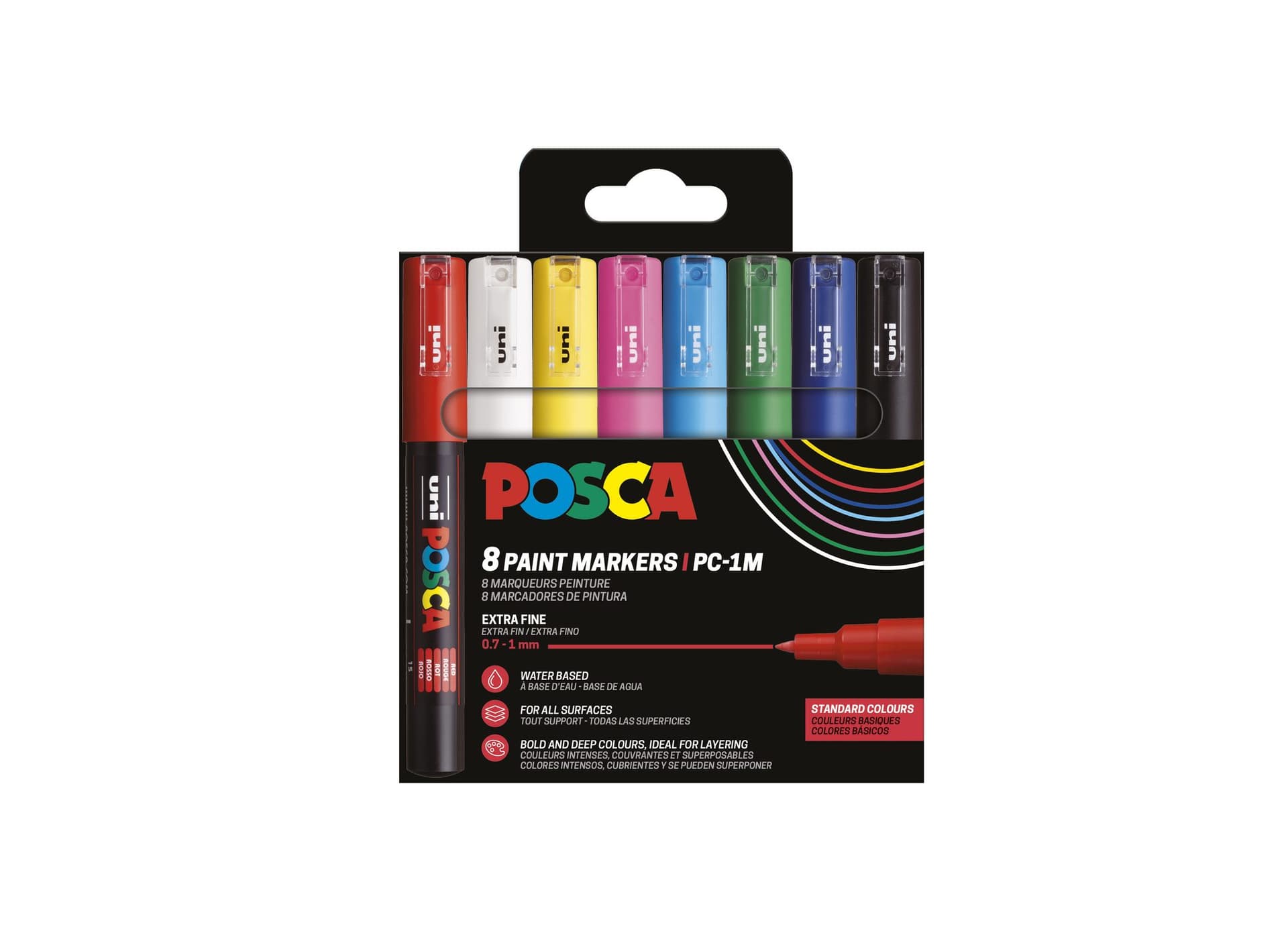 Paintmarker Uni POSCA PC1MC extra fijn assorti set à 8 stuks