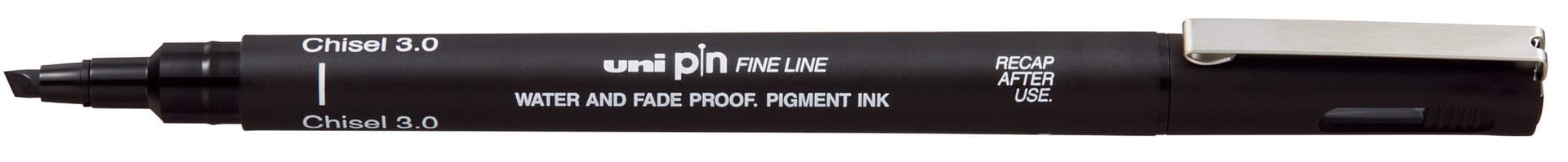 Fineliner Uni-ball Pin beitelpunt 3mm zwart