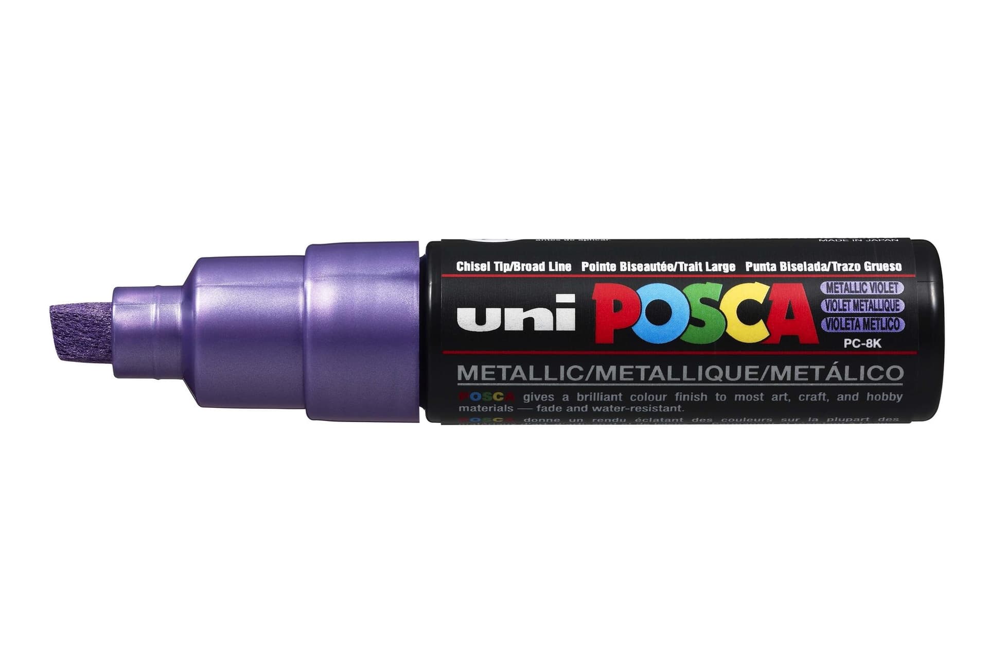 Paintmarker Uni POSCA PC8K breed schuin metallic paars