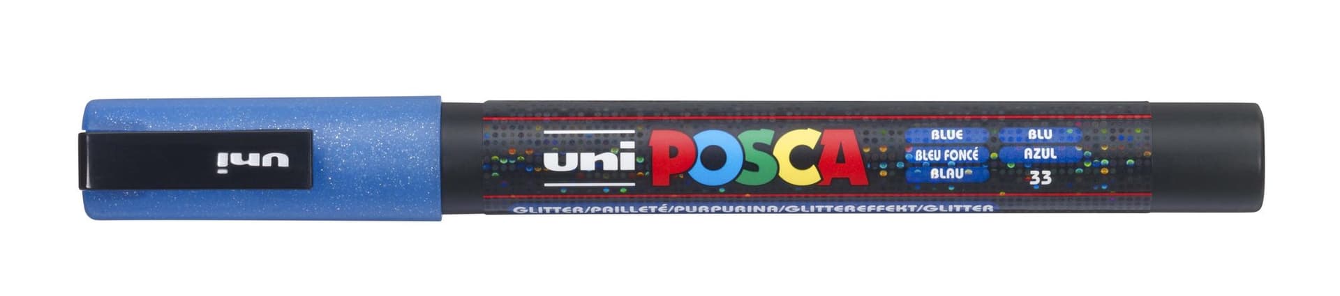 Paintmarker Uni POSCA PC3M fijn glitter donkerblauw