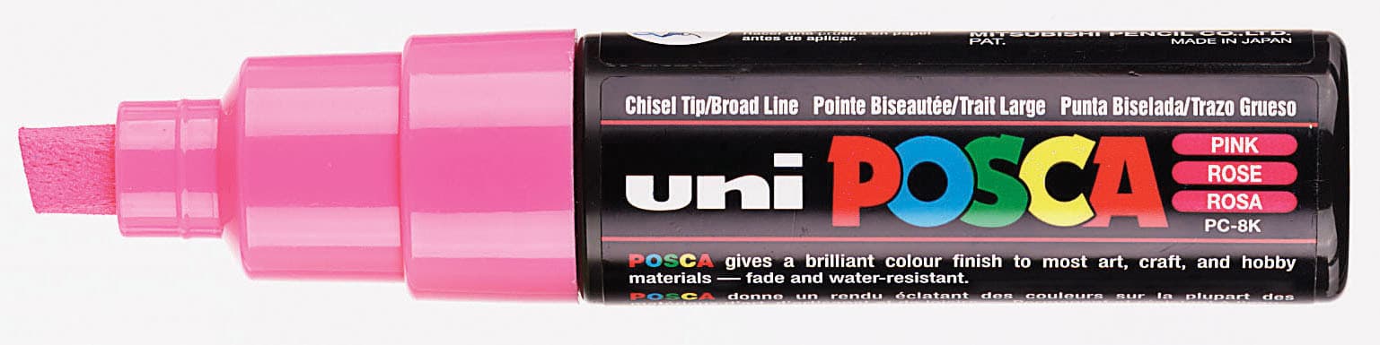 Paintmarker Uni POSCA PC8K breed schuin roze
