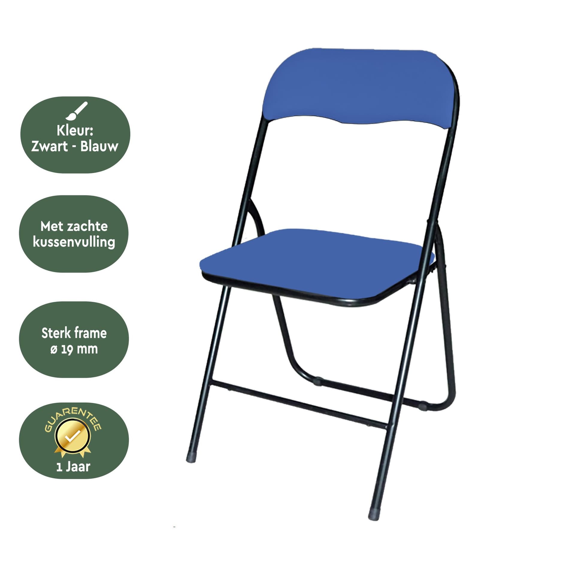 Klapstoel BRASQ FC100 blauw-zwart 3
