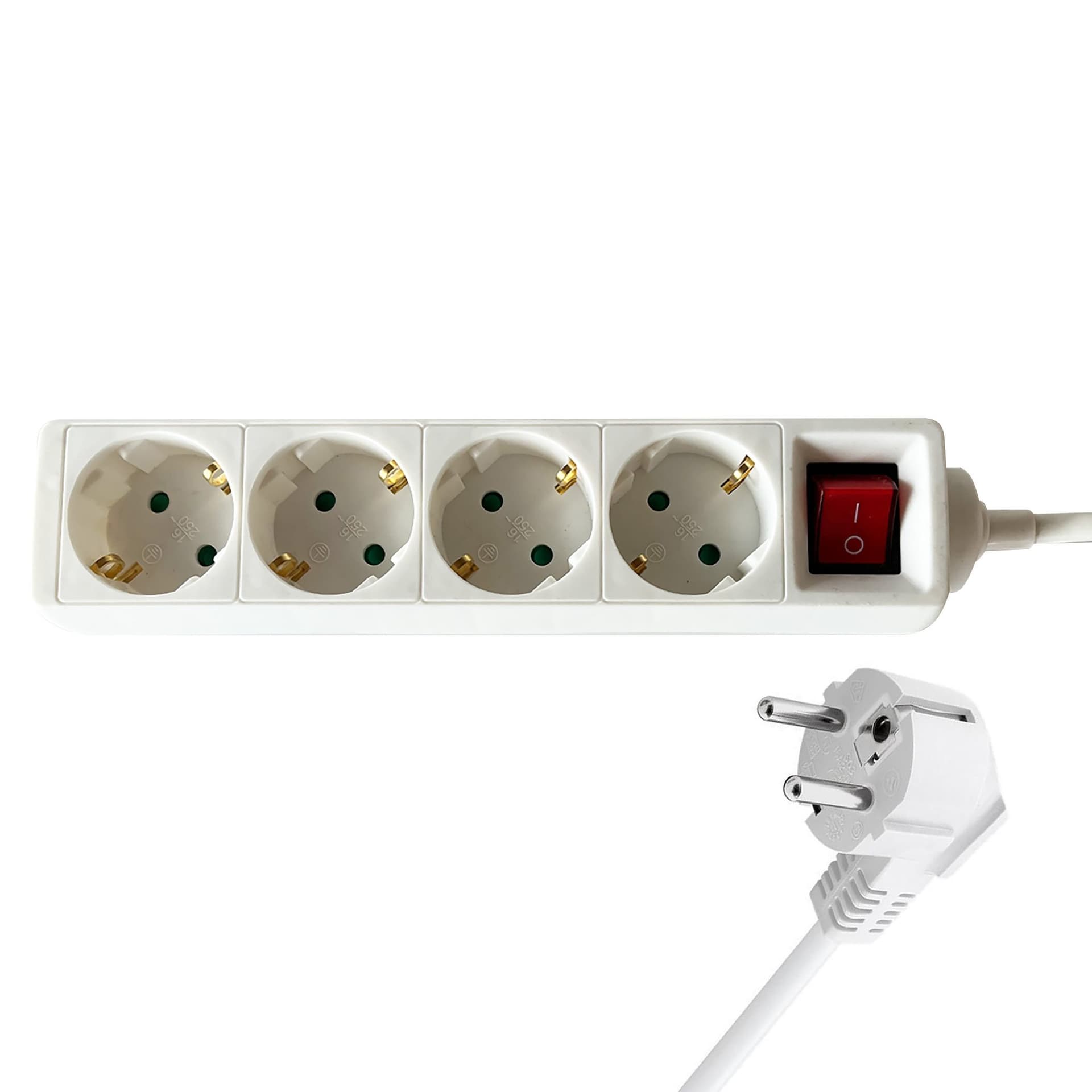 Stekkerdoos BRASQ  4 voudig 3 meter wit 4