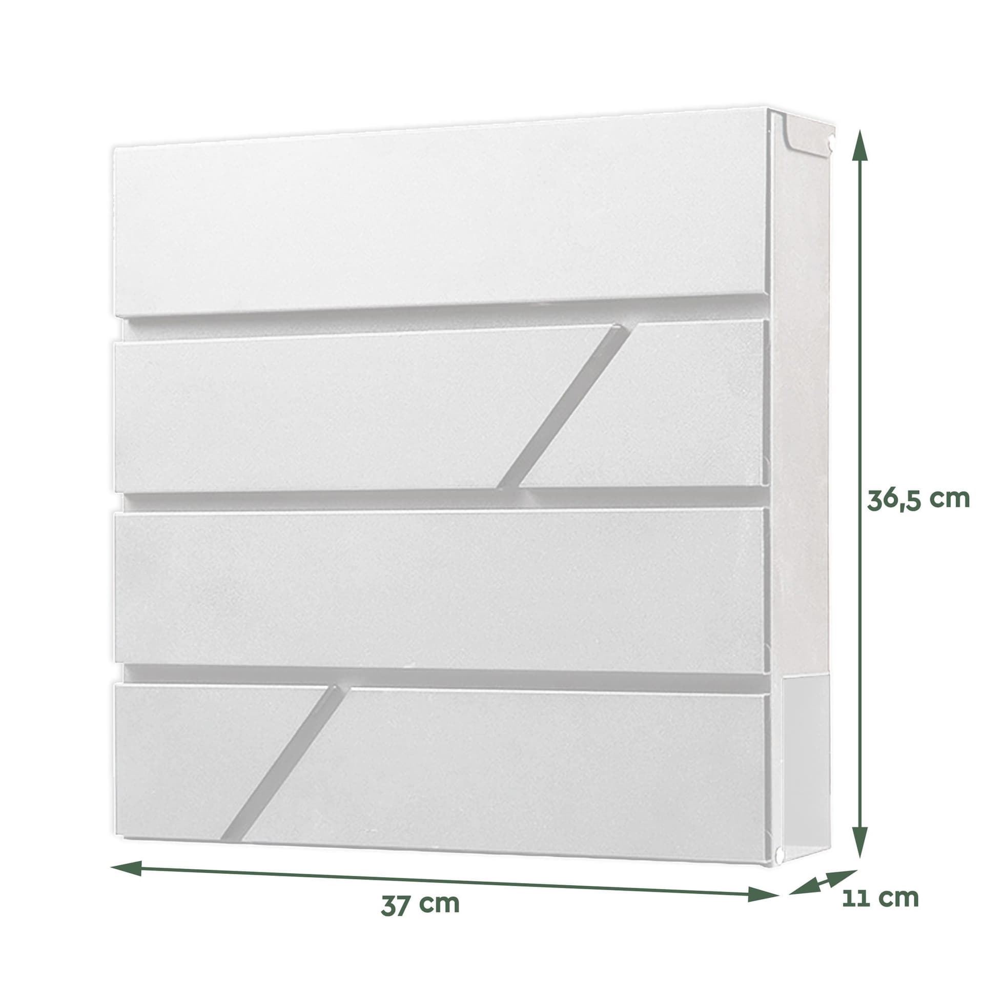 Brievenbus BRASQ PB200 Deluxe wand wit 2