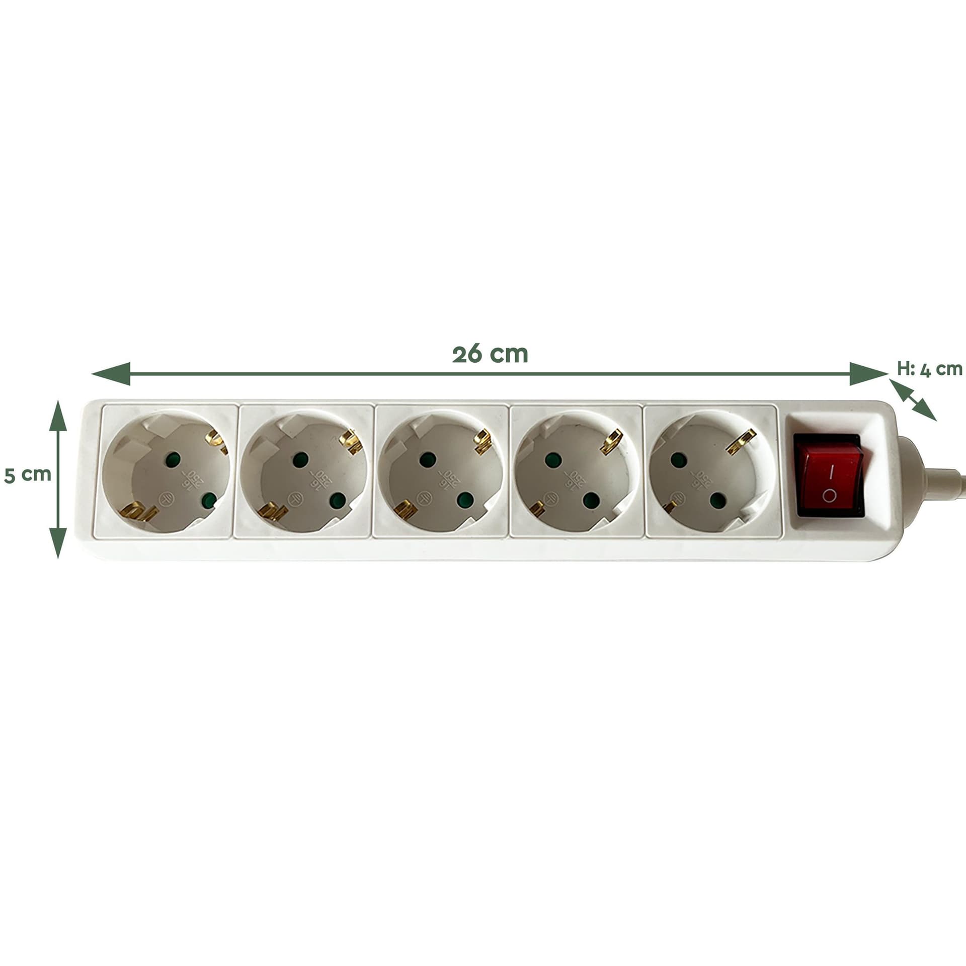 Stekkerdoos BRASQ  5 voudig 3 meter wit 2