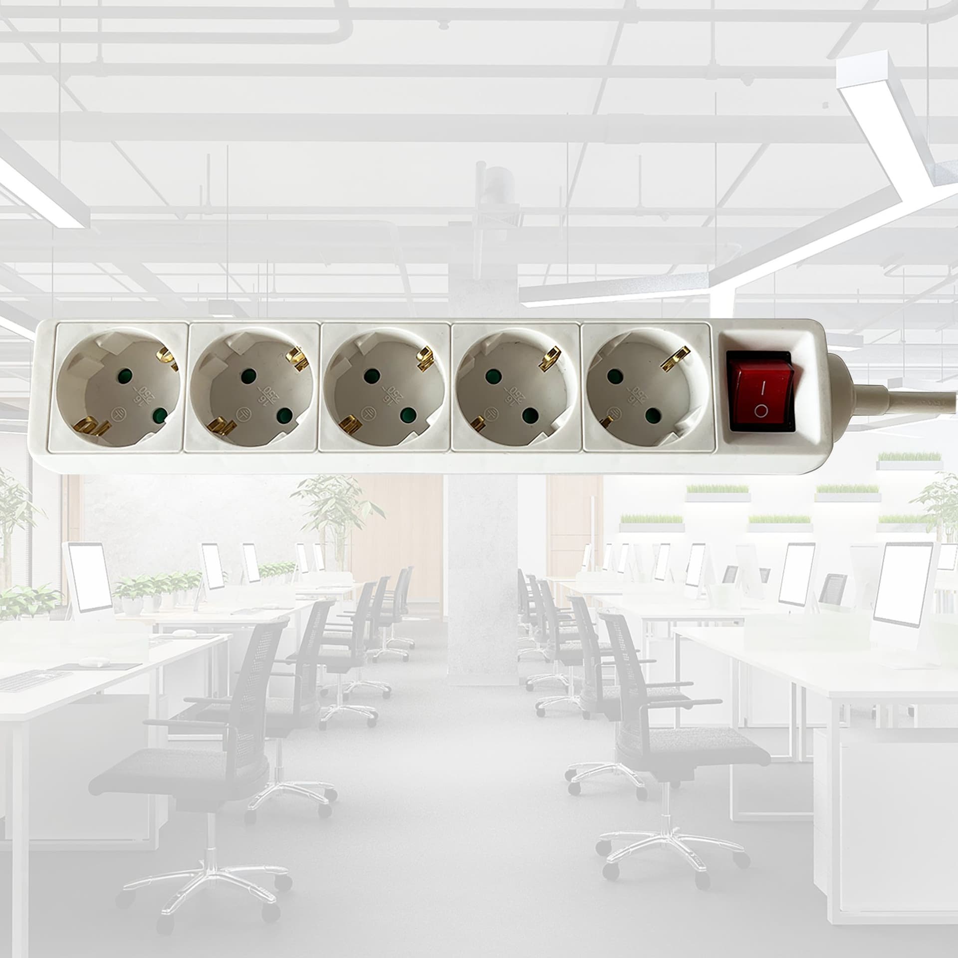 Stekkerdoos BRASQ  5 voudig 3 meter wit 8