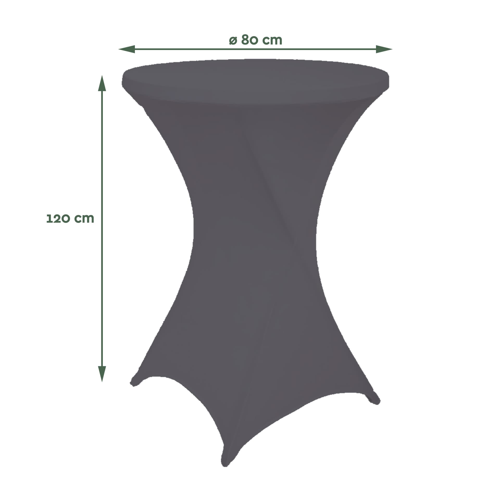 Tafelrok BRASQ voor statafel 80cm antraciet 2