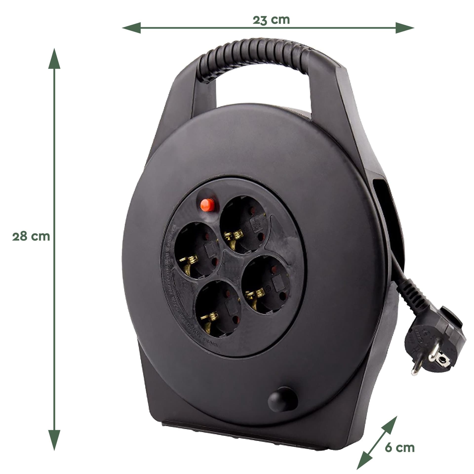 Kabelhaspel BRASQ  4 voudig 15 meter zwart 2