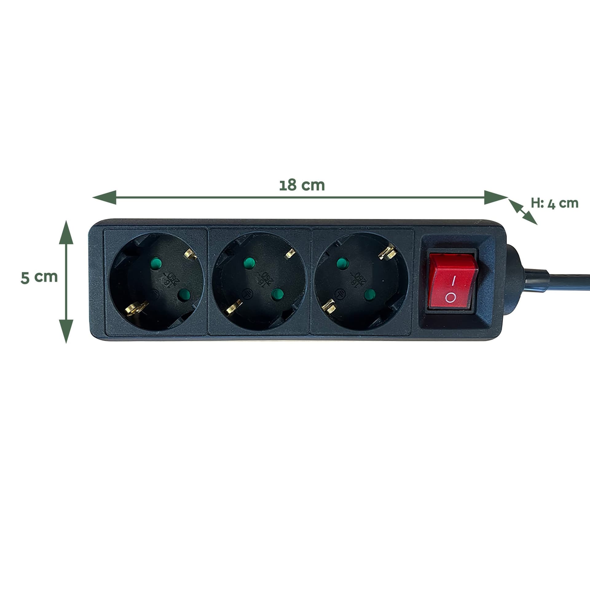 Stekkerdoos BRASQ  3 voudig 1.4 meter zwart 2