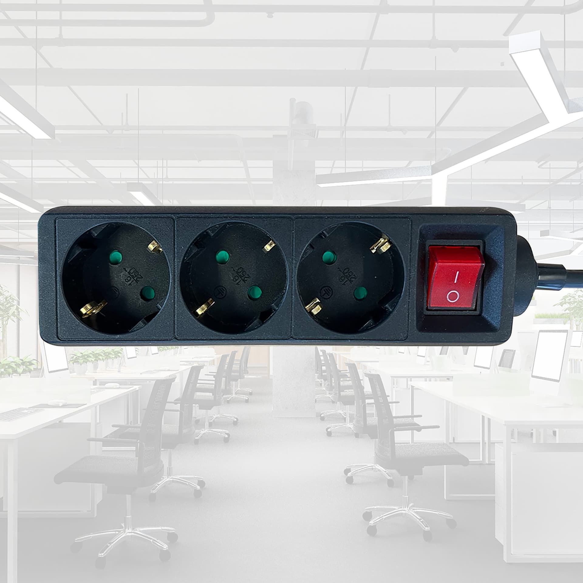 Stekkerdoos BRASQ  3 voudig 1.4 meter zwart 8