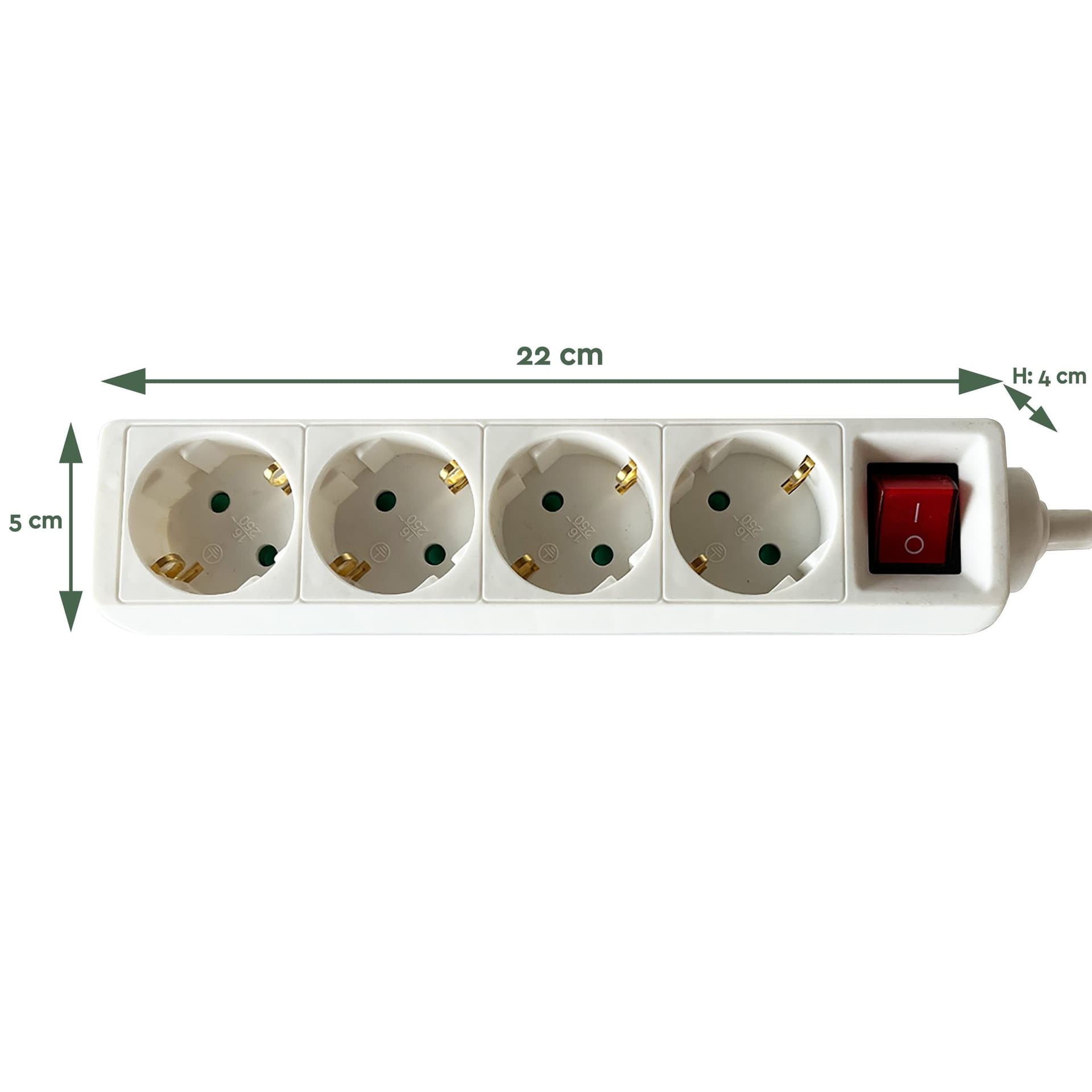 Stekkerdoos BRASQ  4 voudig 1.4 meter wit 2