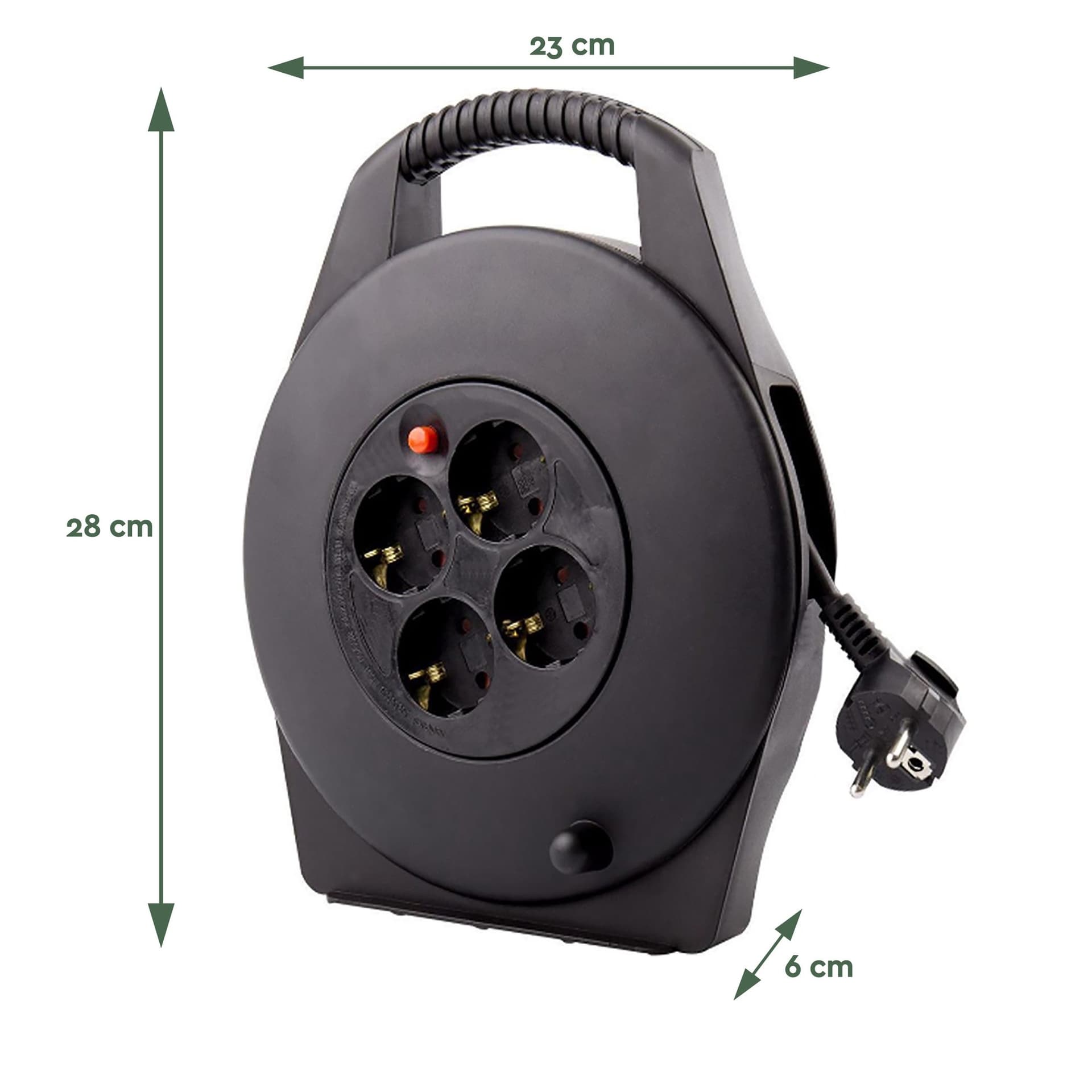 Kabelhaspel BRASQ  4 voudig 10 meter zwart 2