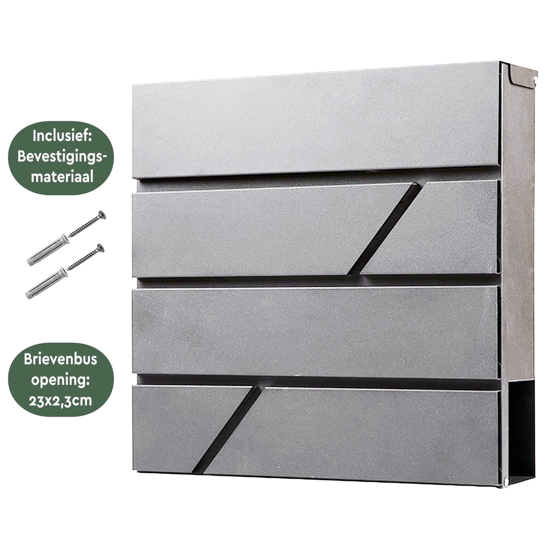 Brievenbus BRASQ PB200 Deluxe wand rvs 4