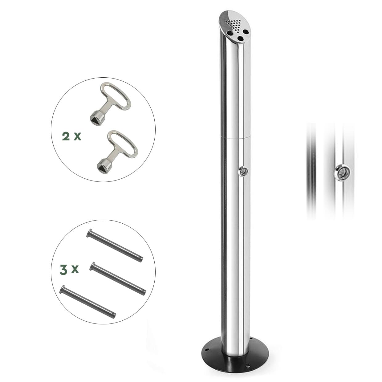 Asbak BRASQ Staand AT300 RVS 4
