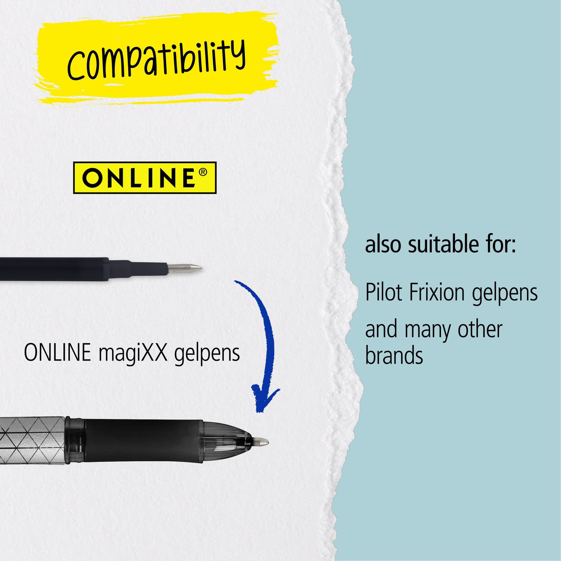 Gelschrijvervulling Online Magixx medium violet blister à 3 stuks 3