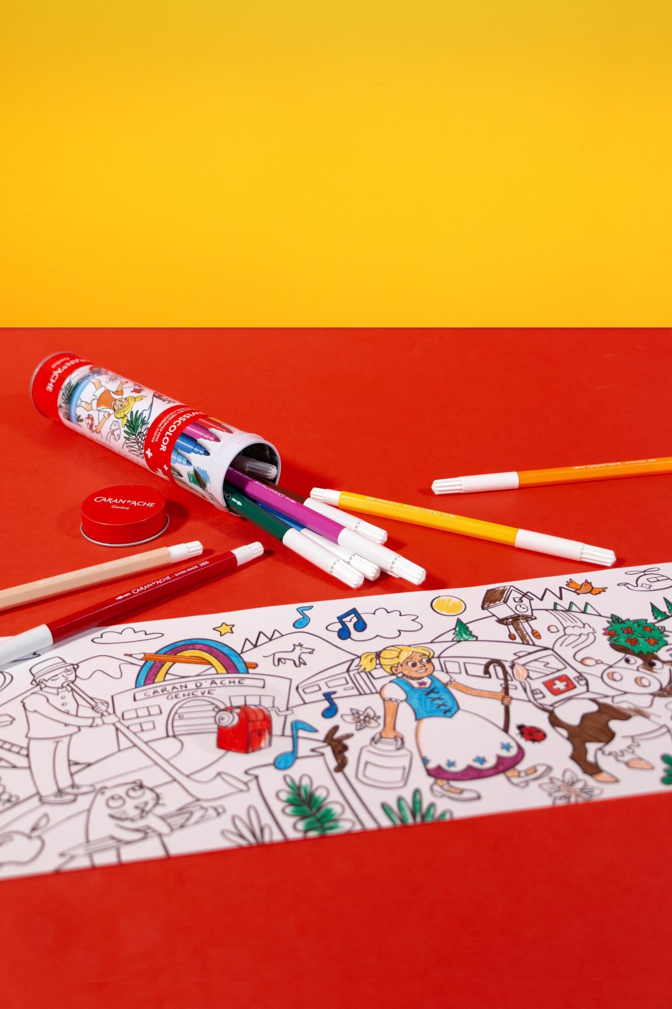 Viltstift Caran d'ache Swisscolor met poster koker à 10 kleuren 3