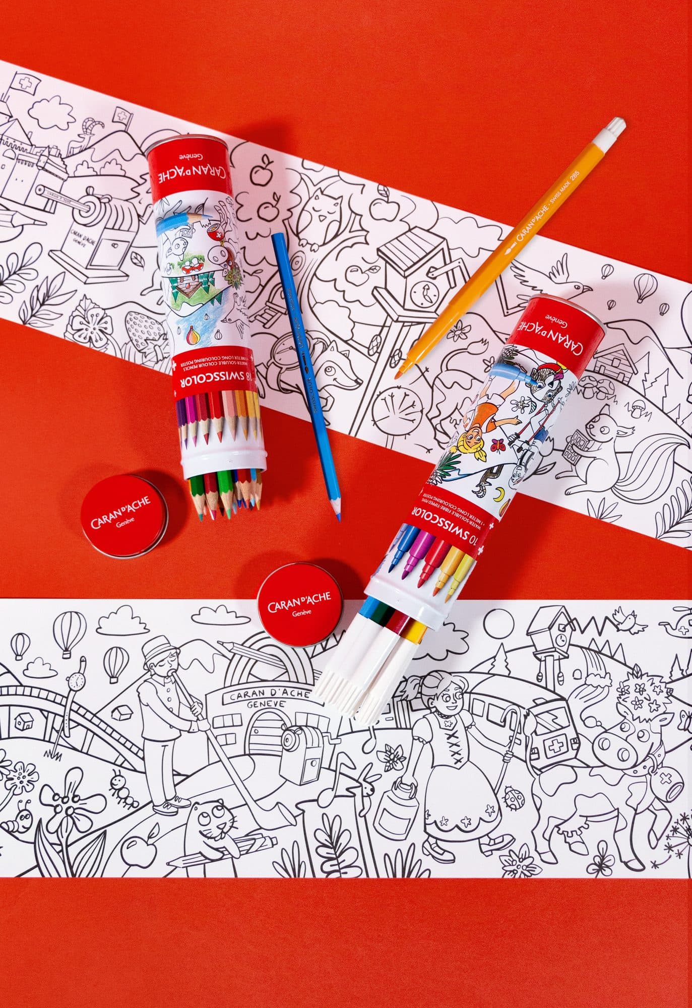 Viltstift Caran d'ache Swisscolor met poster koker à 10 kleuren 4
