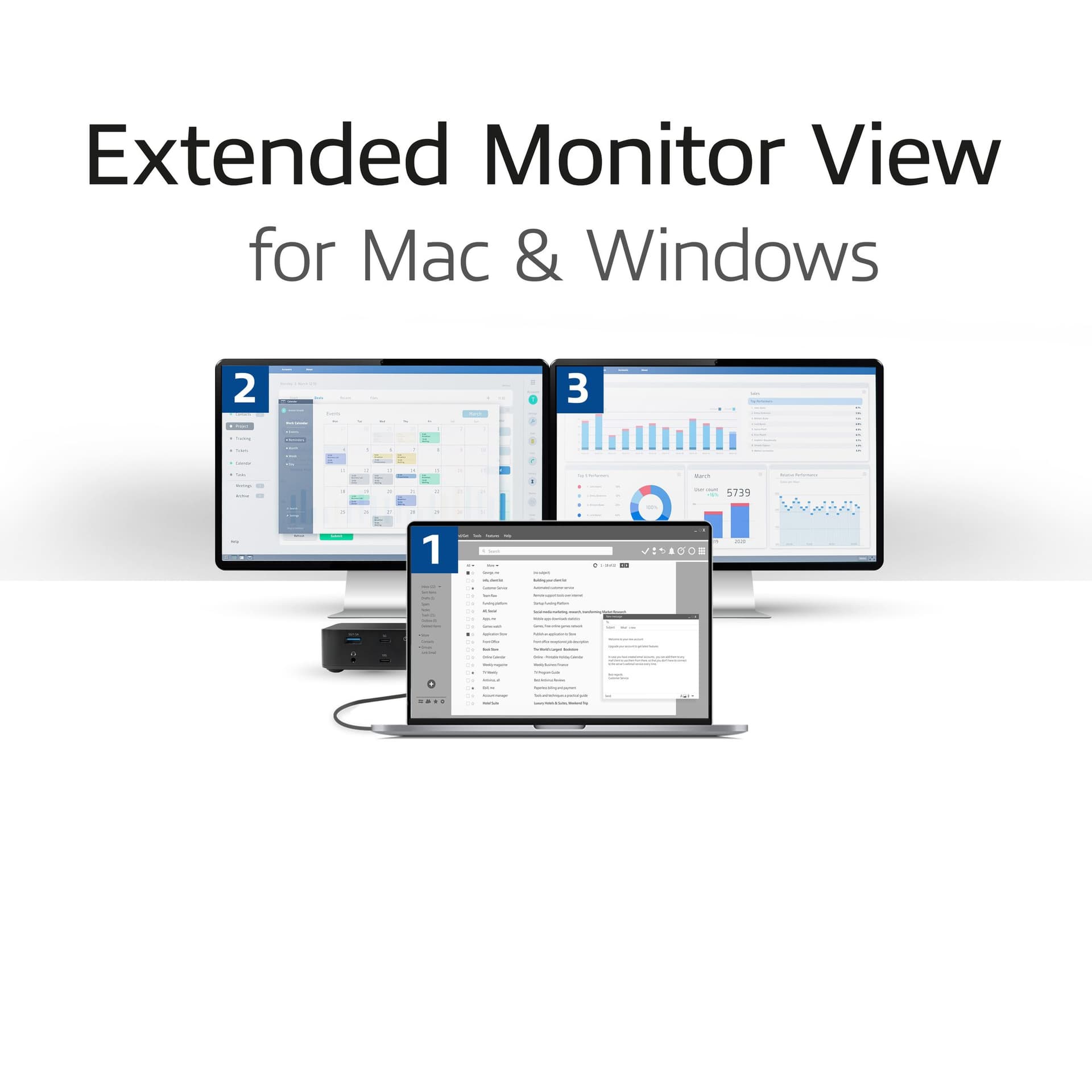 Dockingstation ACT USB-C Dual Monitor met Power Delivery 10