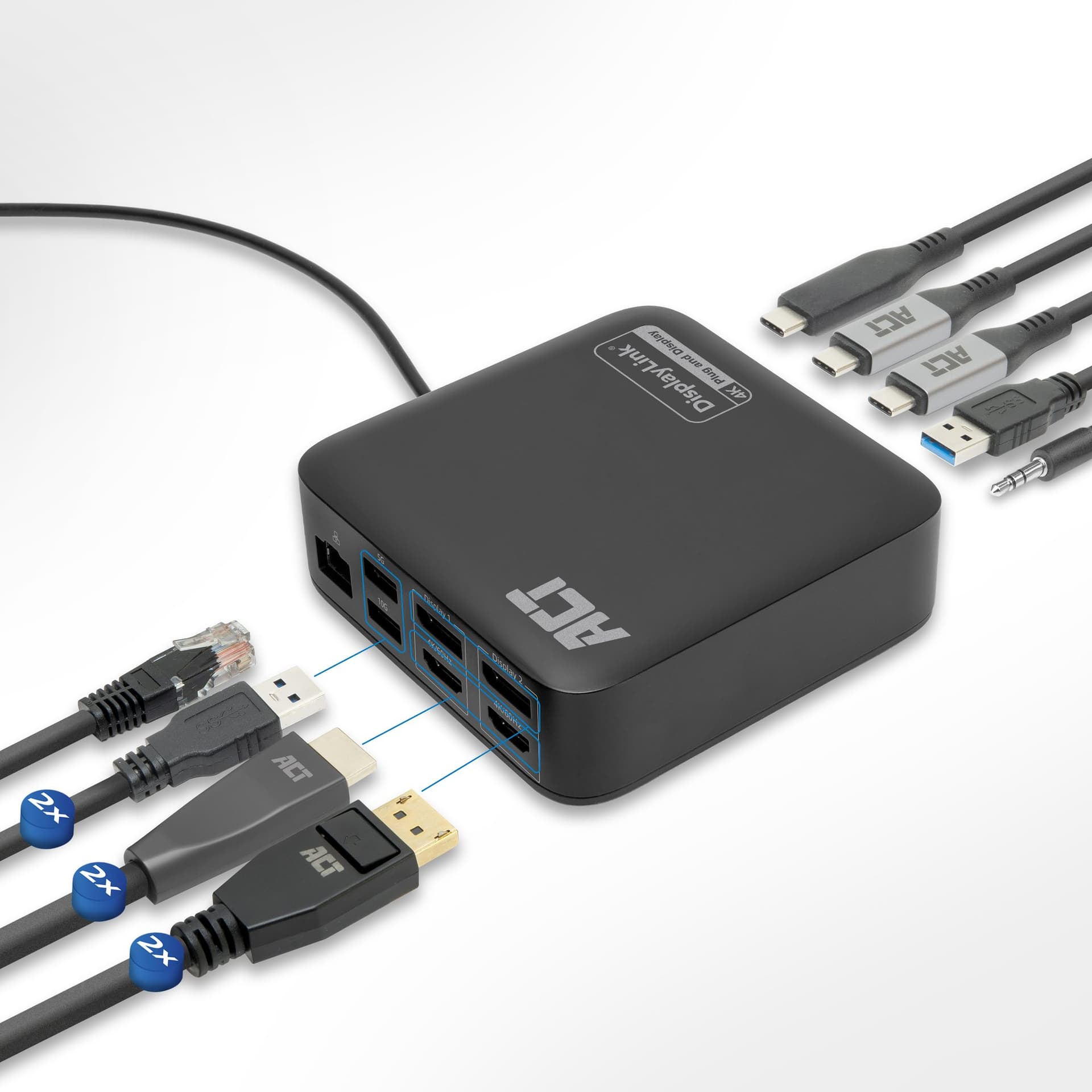 Dockingstation ACT USB-C Dual Monitor met Power Delivery 4