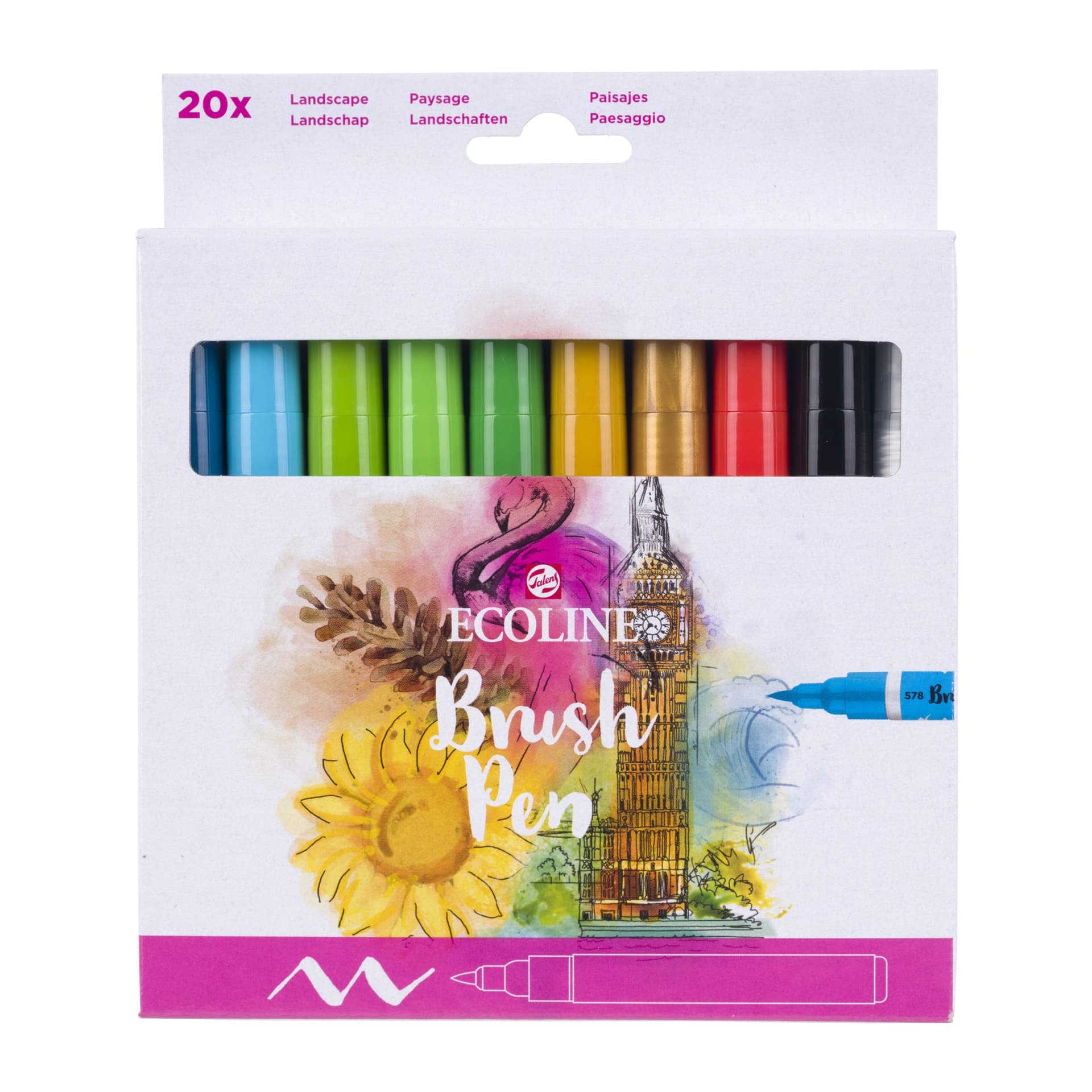 Brushpen Talens Ecoline set à 20 stuks landschap 2
