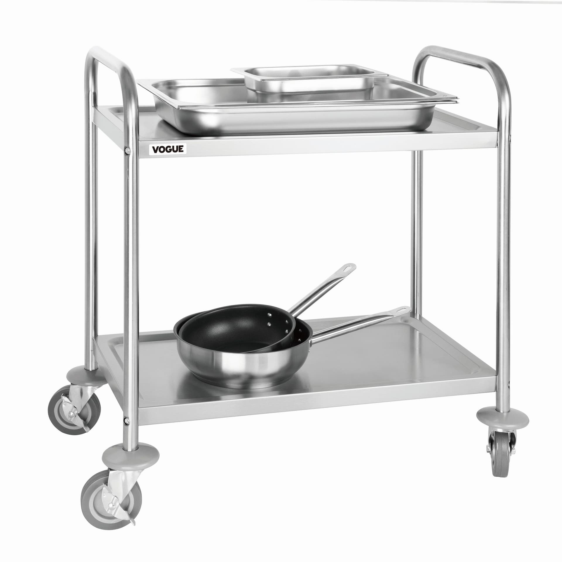 Serveerwagen Vogue met 2 plateaus 82.5x71 cm RVS 2