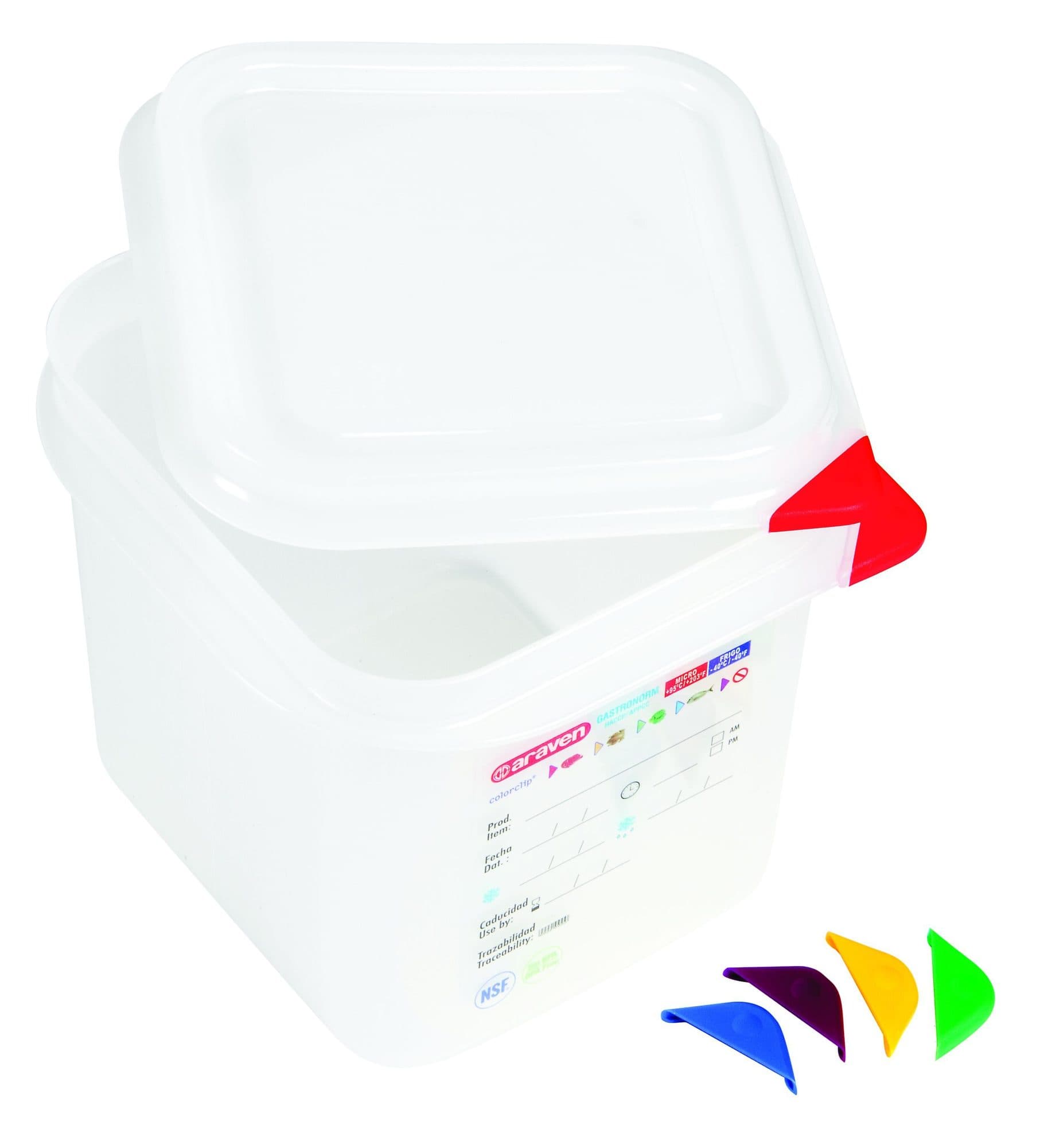 Voedseldoos Araven GN 1/6 met deksel 2600 ml 4 stuks 2