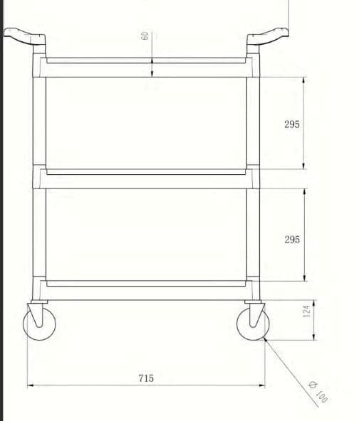 Serveerwagen Vogue polypropyleen 95x82.5 cm 2
