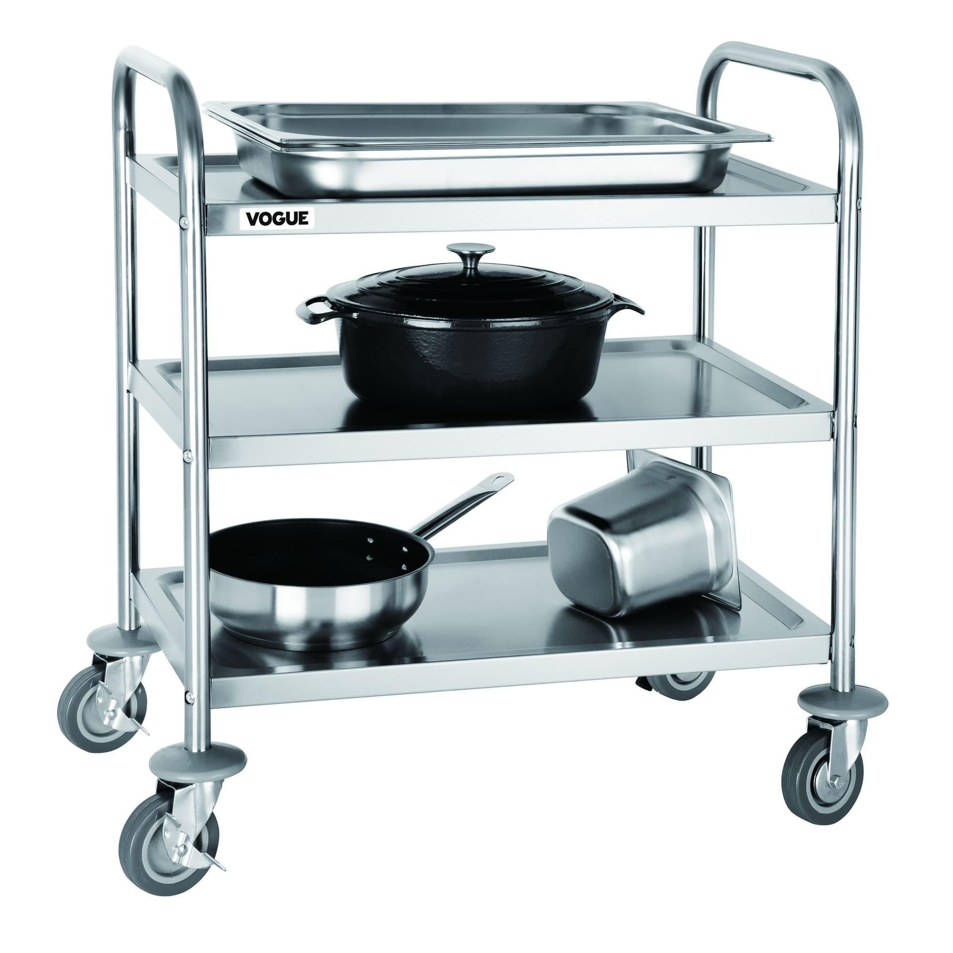 Serveerwagen Vogue met 3 plateaus 82.5x71 cm RVS 2